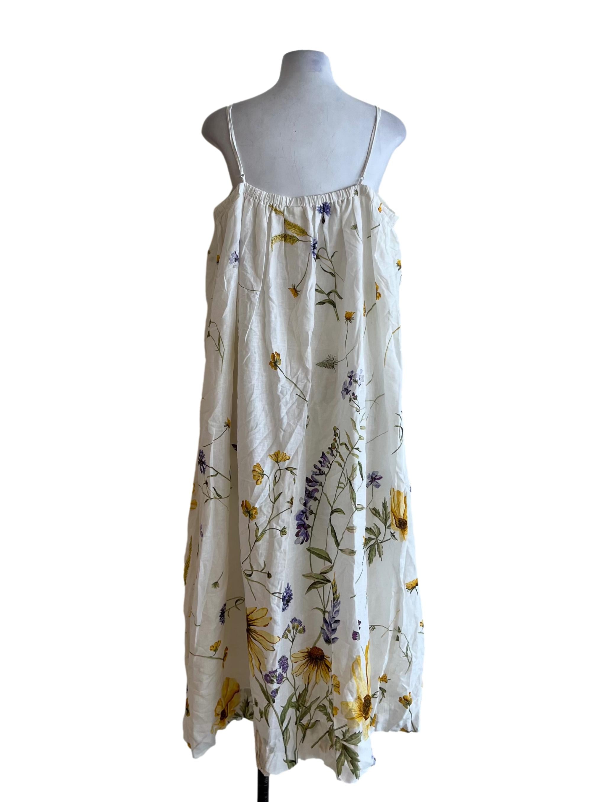 White Floral Yoke Dress
