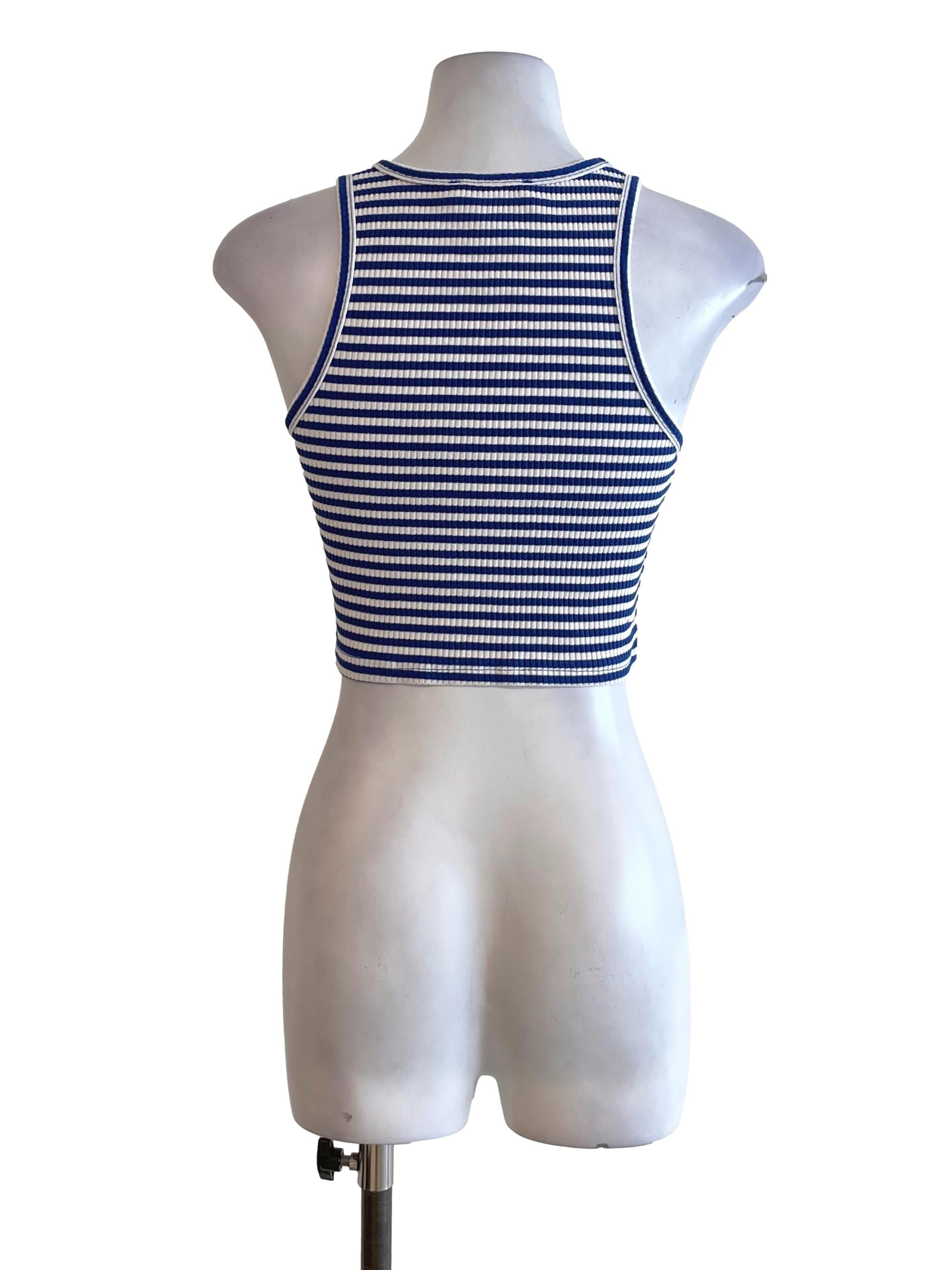 White & Blue Stripe Mini Top TTR