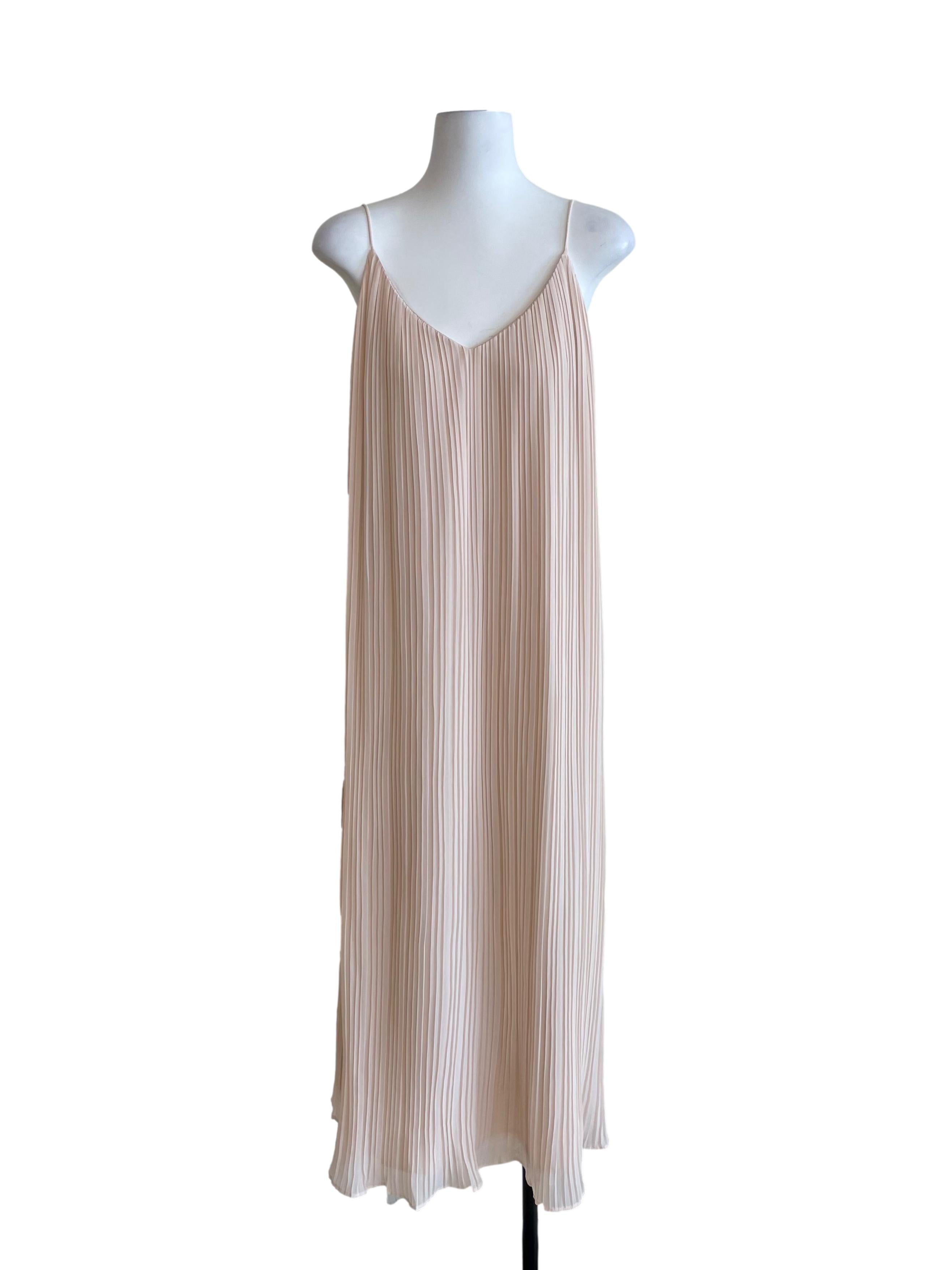 Coconut White Accordion Baggy Dress