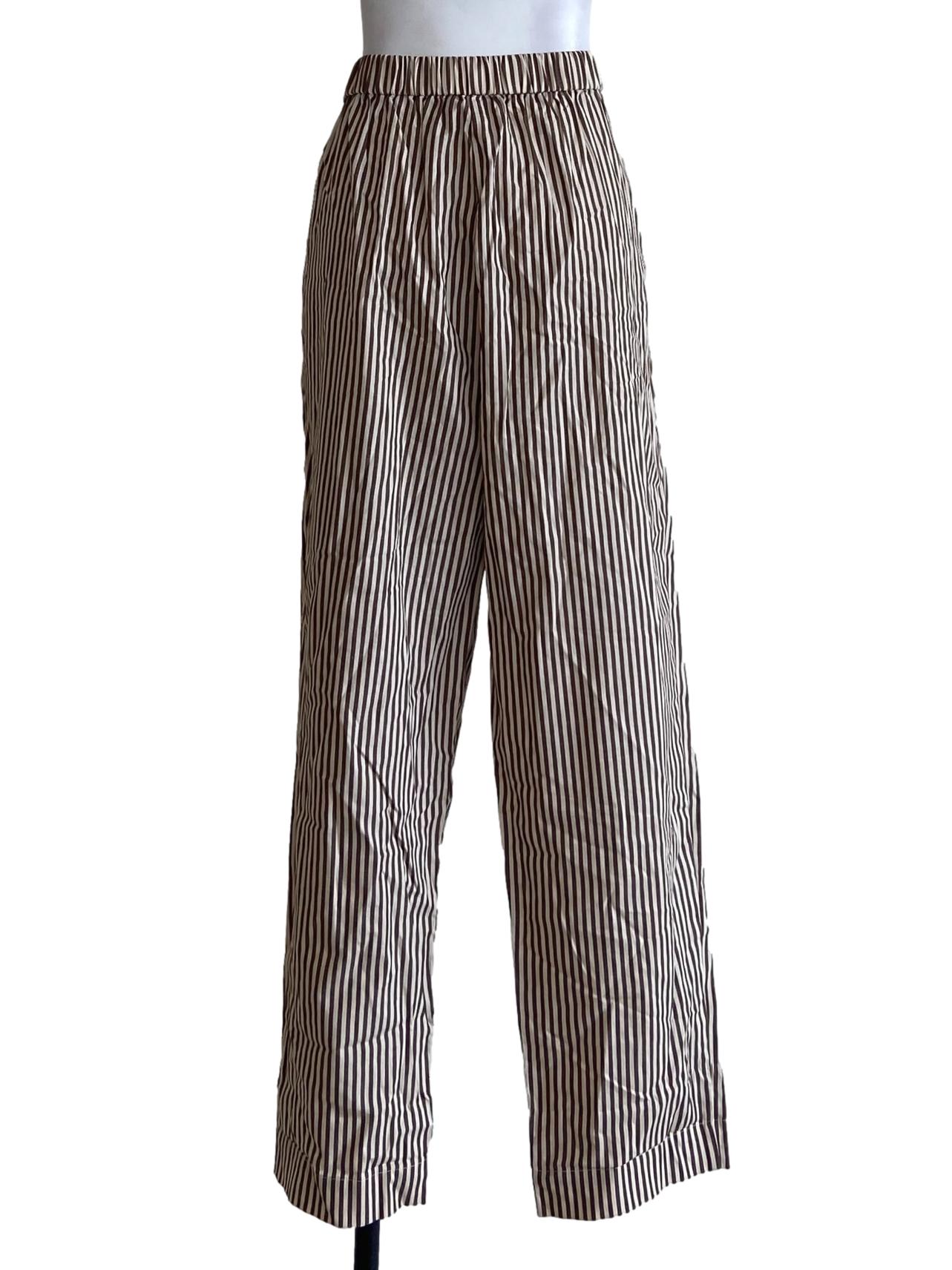 Cinnamon Brown & White Stripe Formal Pants