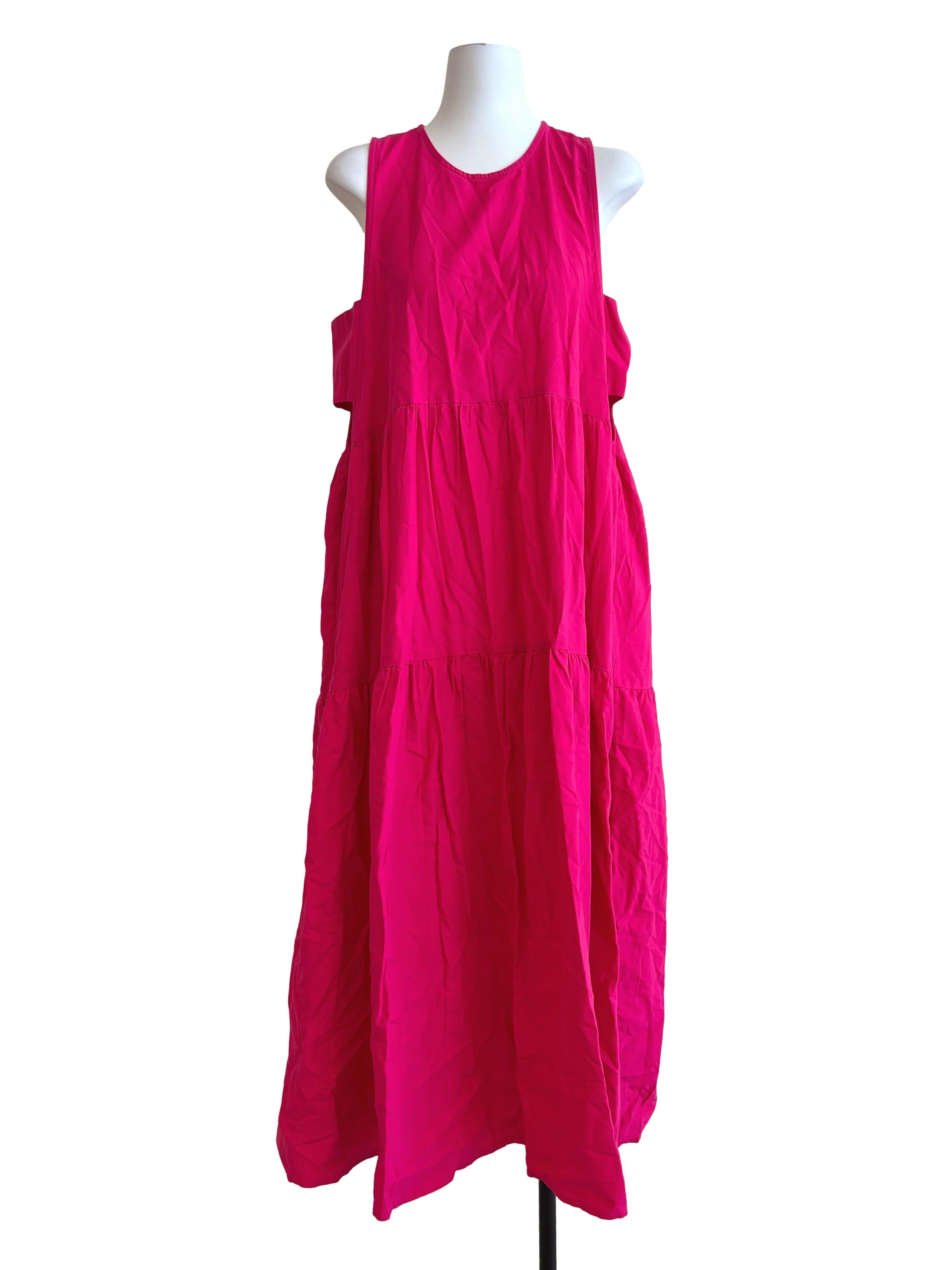 Hot Pink Sleeveless Flare Dress LB