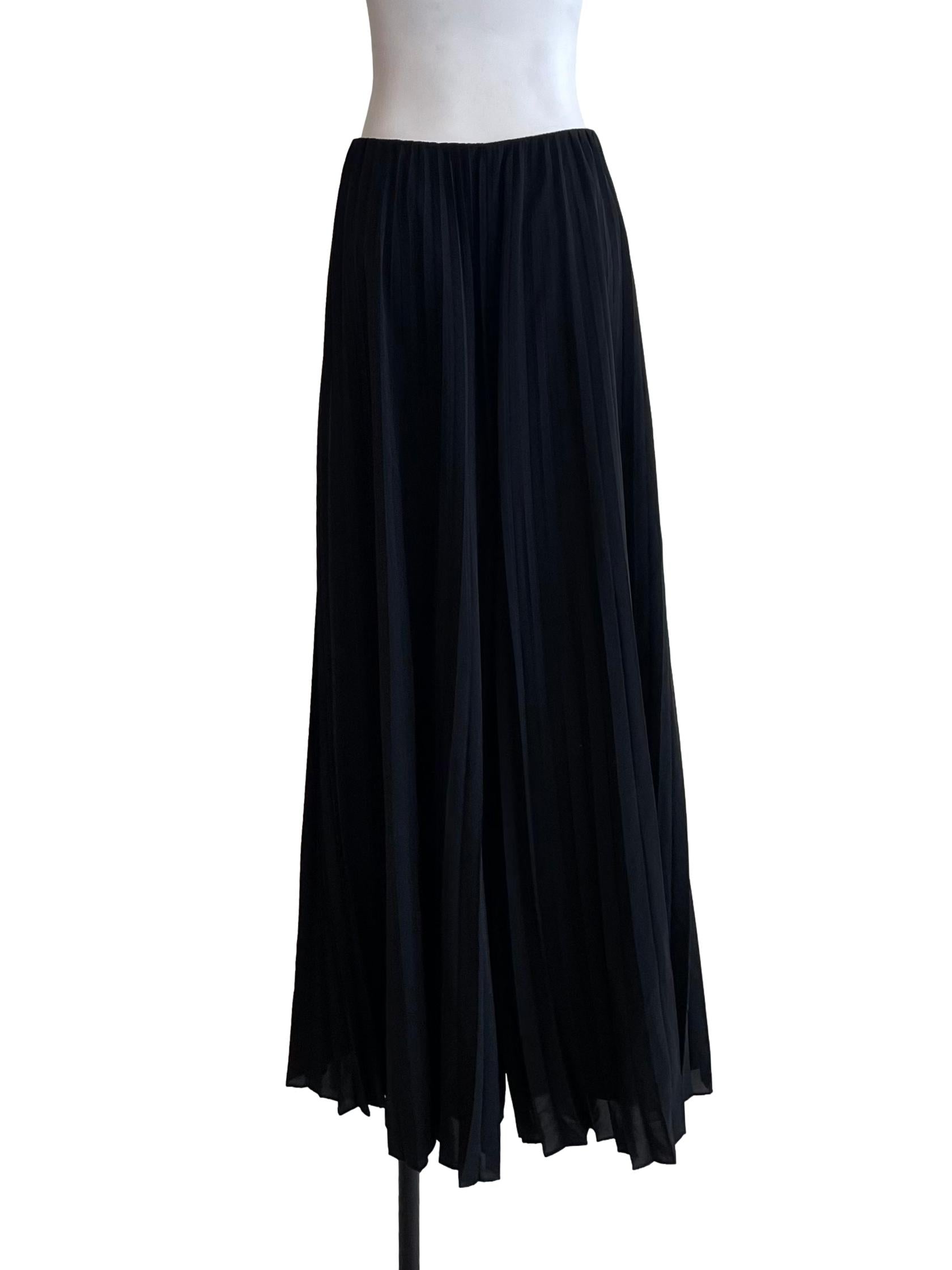 Black Accordion Skirt Pants