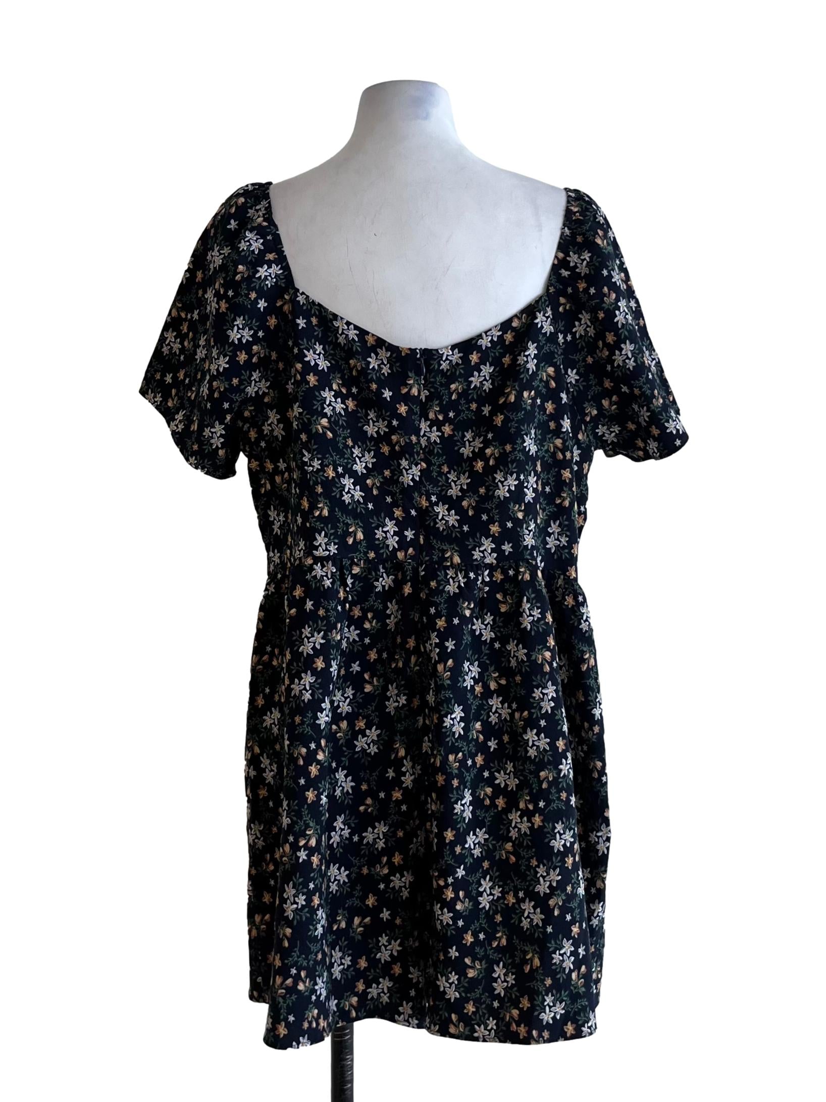 Navy Blue Floral Romper