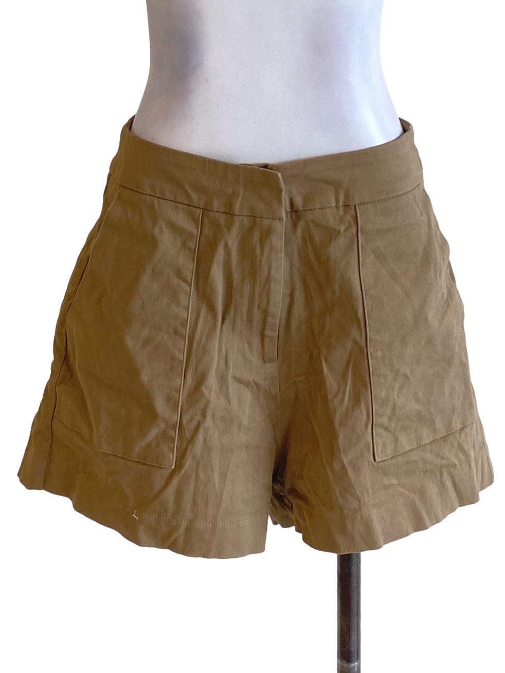 Peanut Brown Plain Fit Shorts