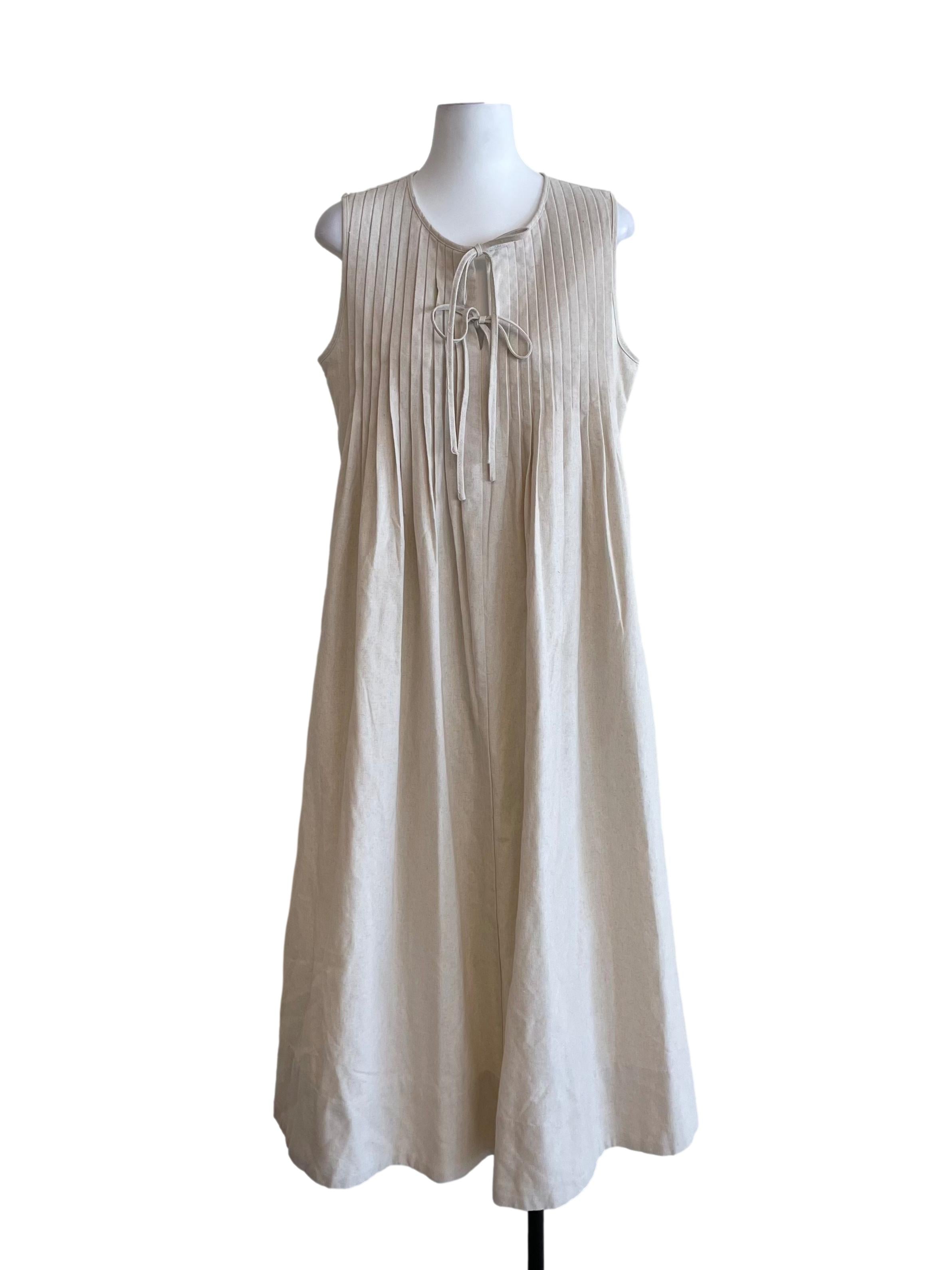 Alabaster White Pleated Baggy Dress