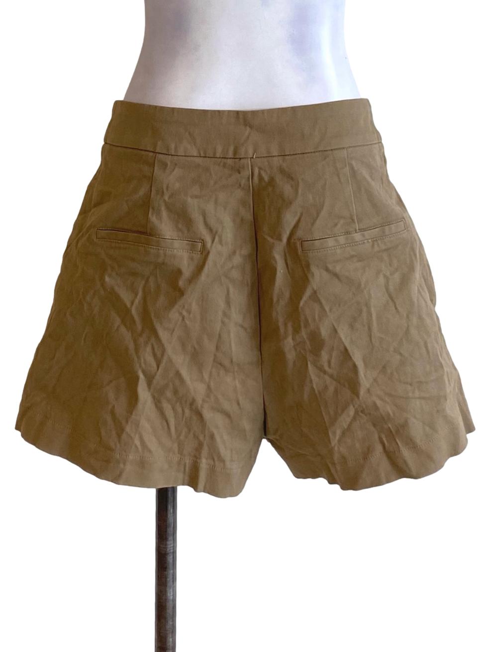 Peanut Brown Plain Fit Shorts