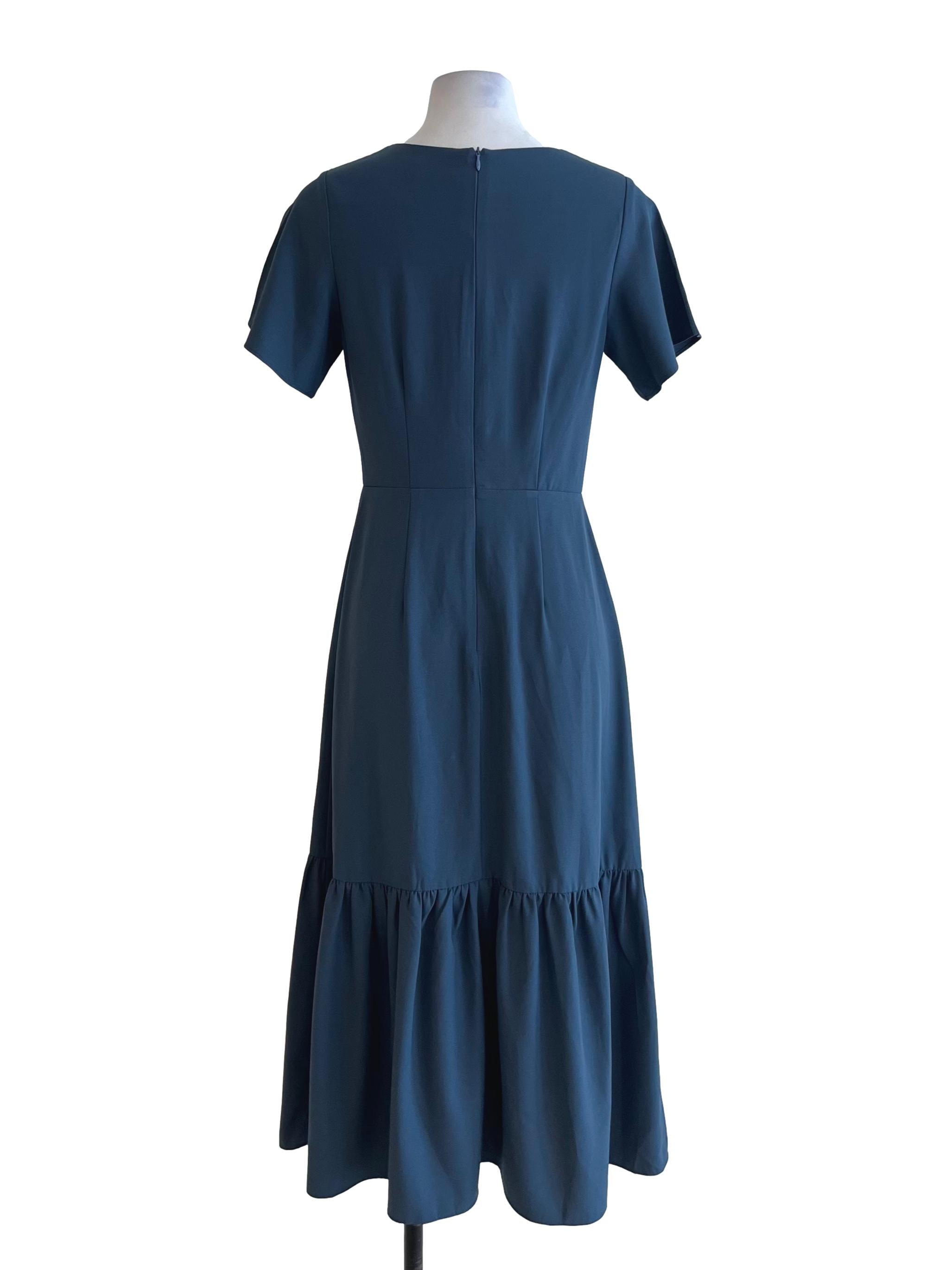 Aegean Blue V-Neckline Empire Dress