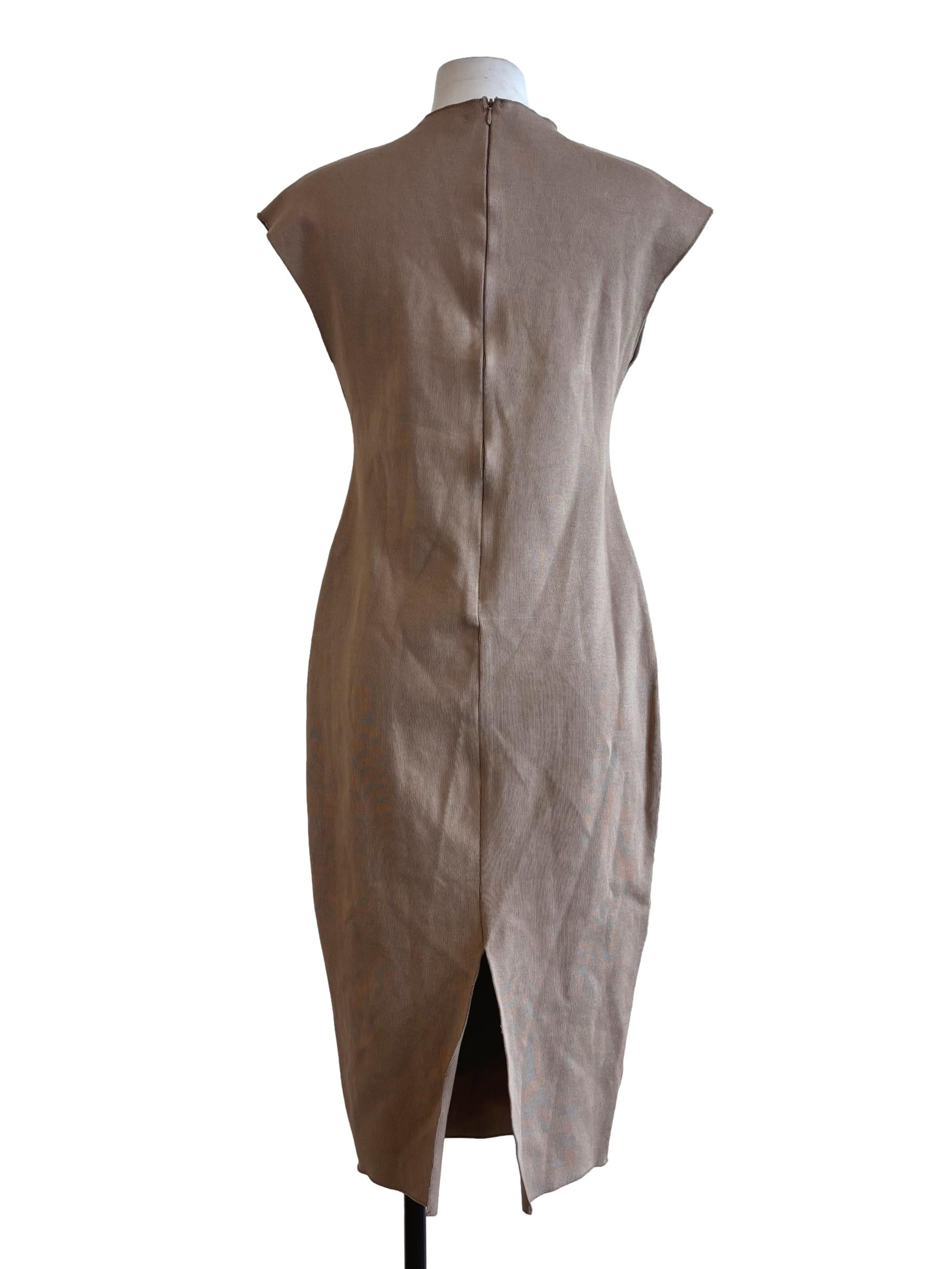 Khaki Sleeveless Hourglass Dress