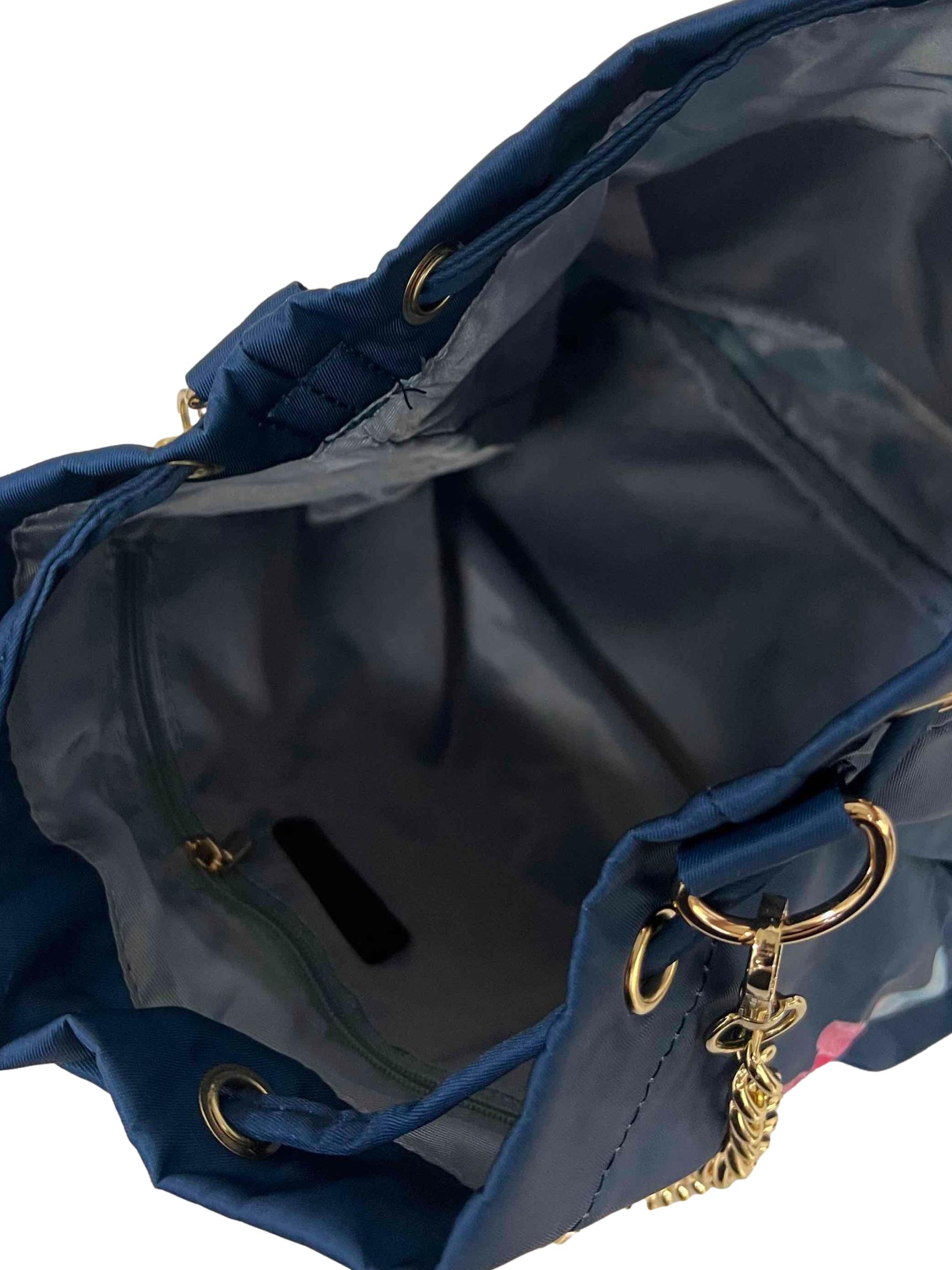 Blue Floral Ruby Bucket Bag