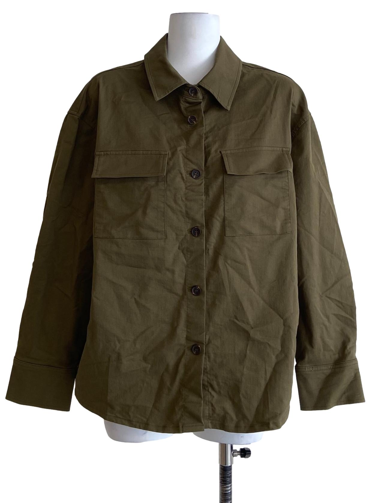 Crocodile Green Button Down Shirt Blouse