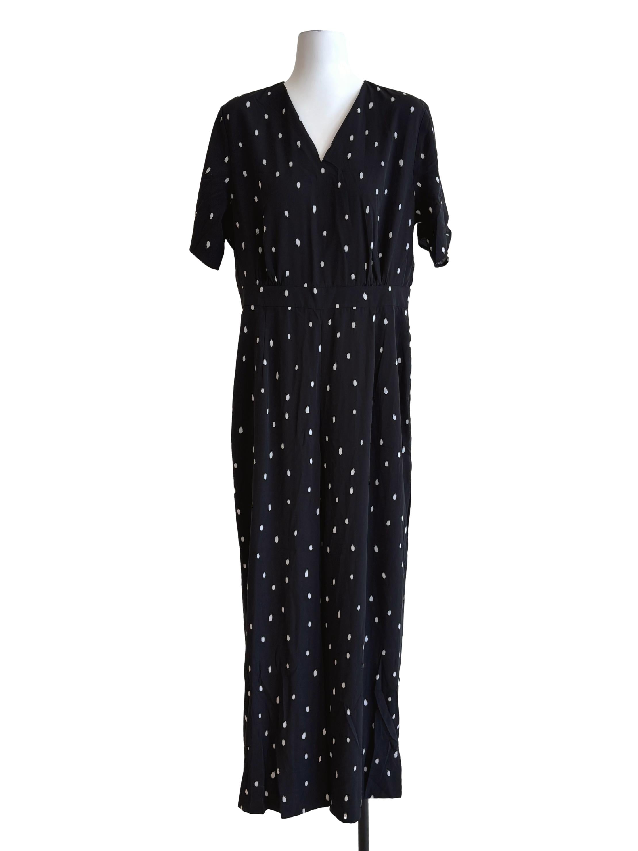 Onyx Black White Polka Dot Jumpsuit LB