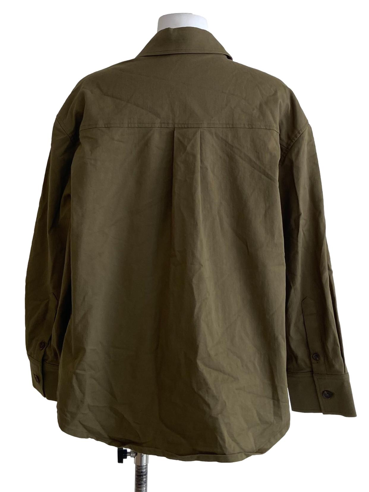 Crocodile Green Button Down Shirt Blouse