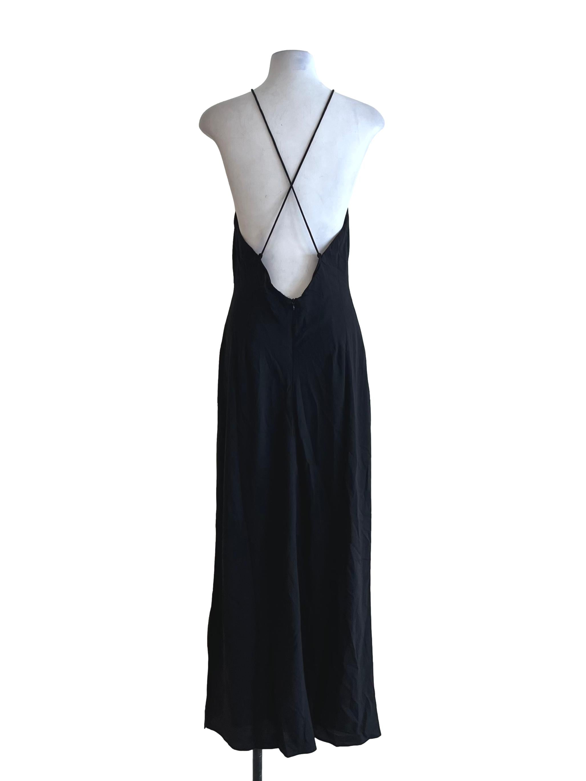 Black Halter Neckline A-Line Dress