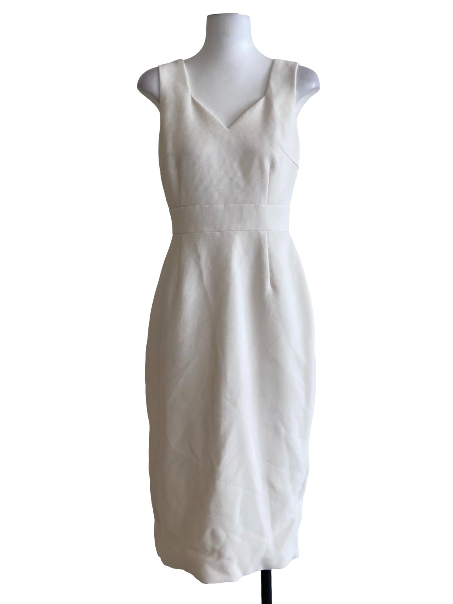 White Slit A-Line Dress