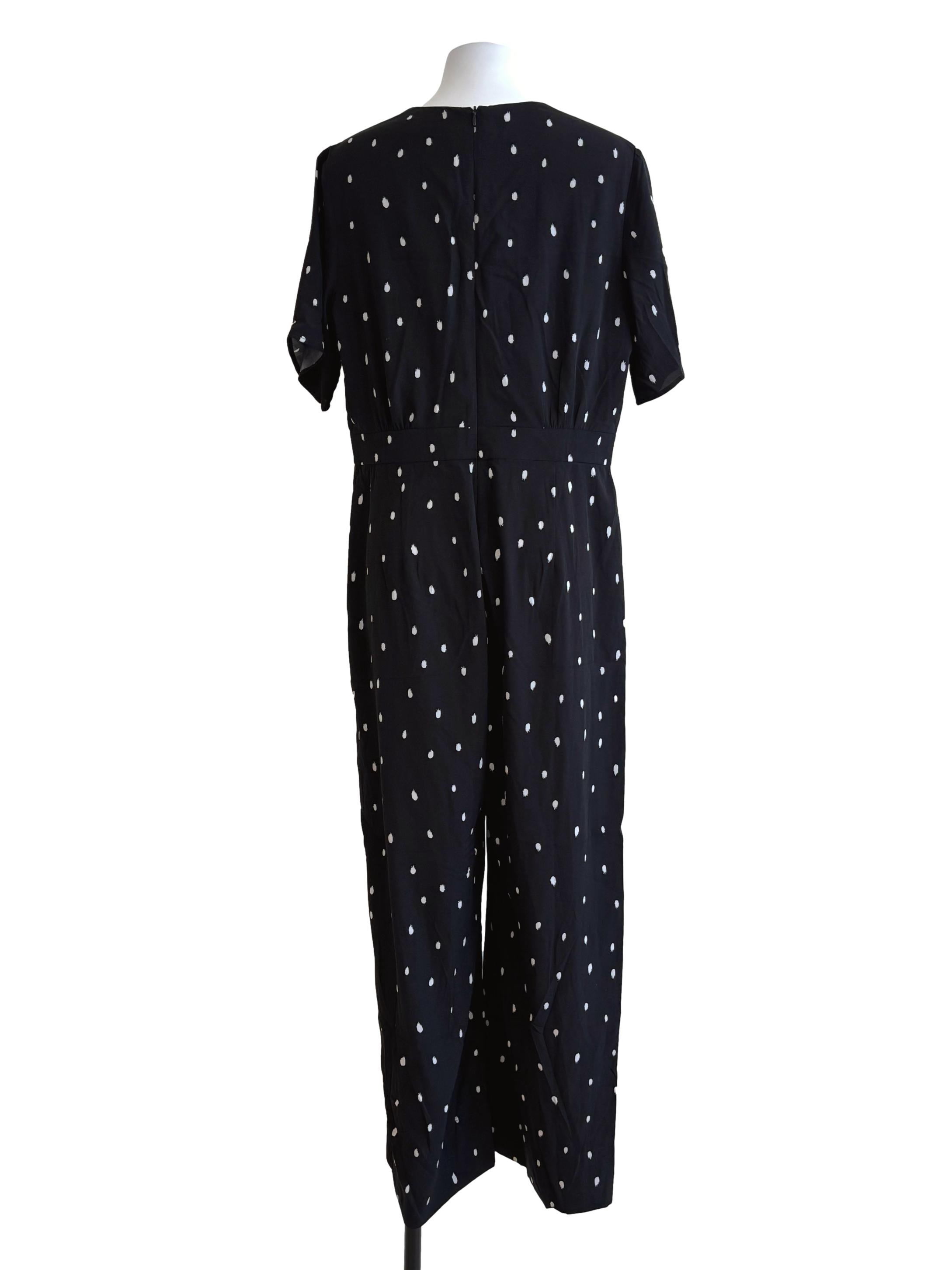 Onyx Black White Polka Dot Jumpsuit LB