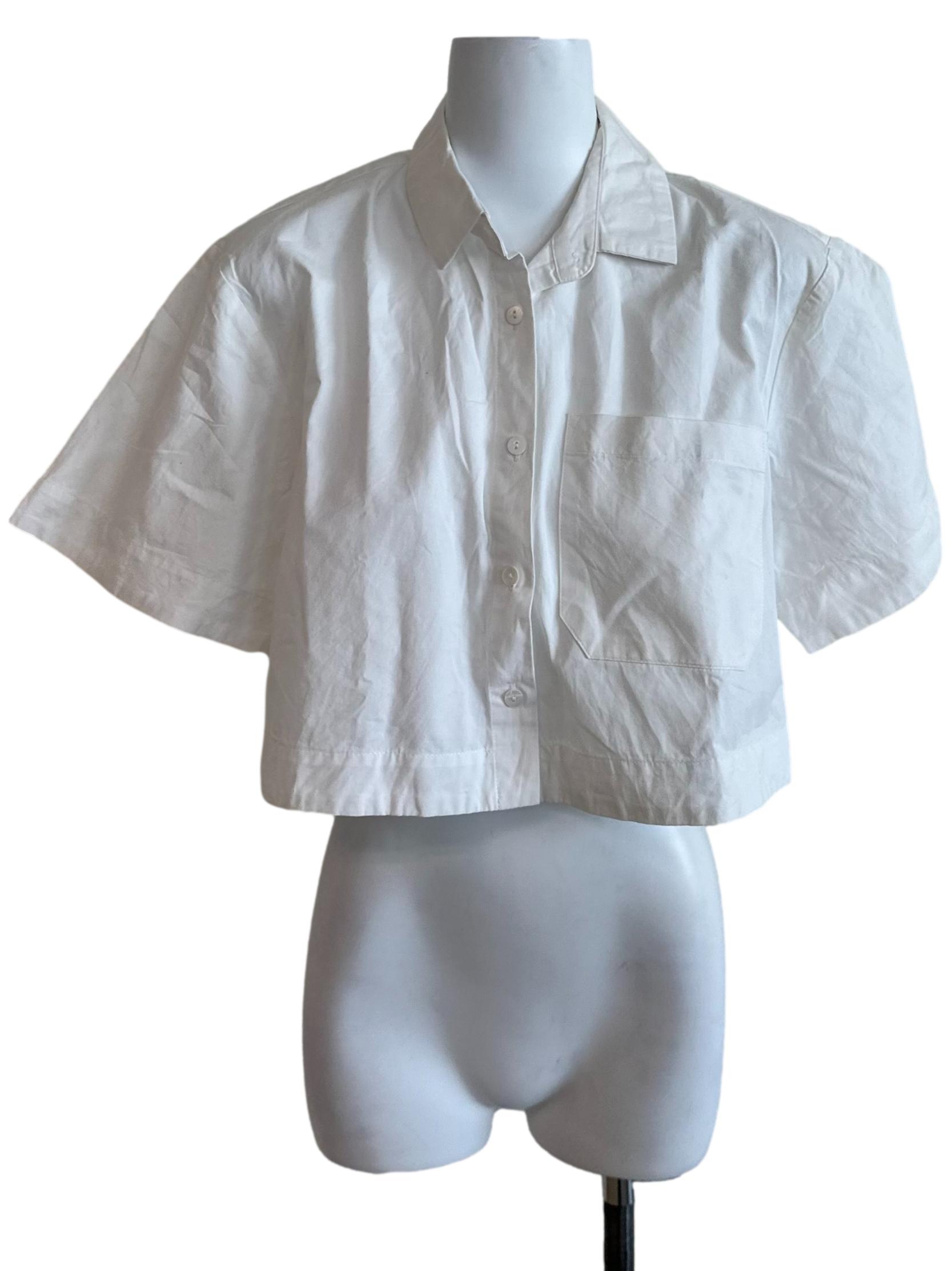 Snow White Collar Short Sleeve Top