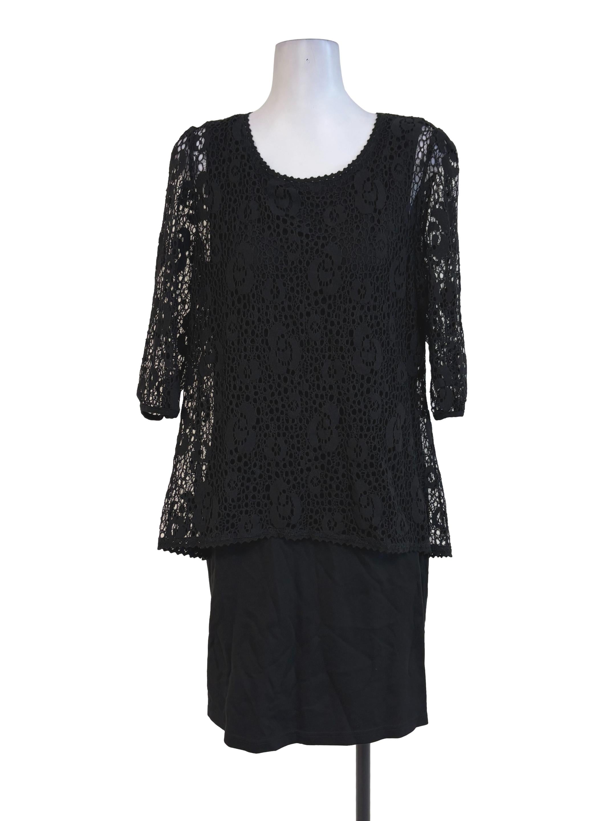 Black Lace Layered Dress