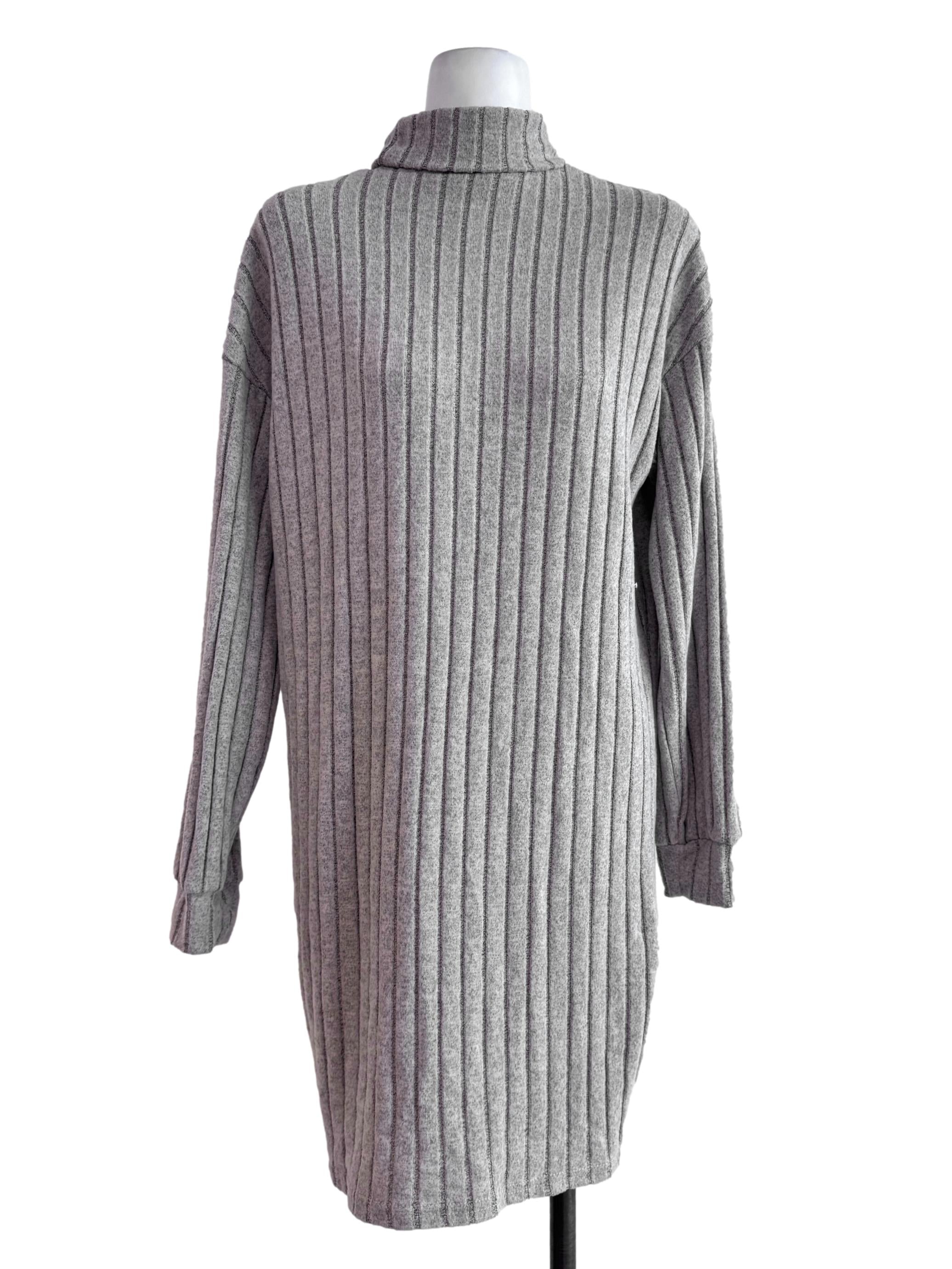Fossil Grey Turtle Neck Long Sleeve Dress