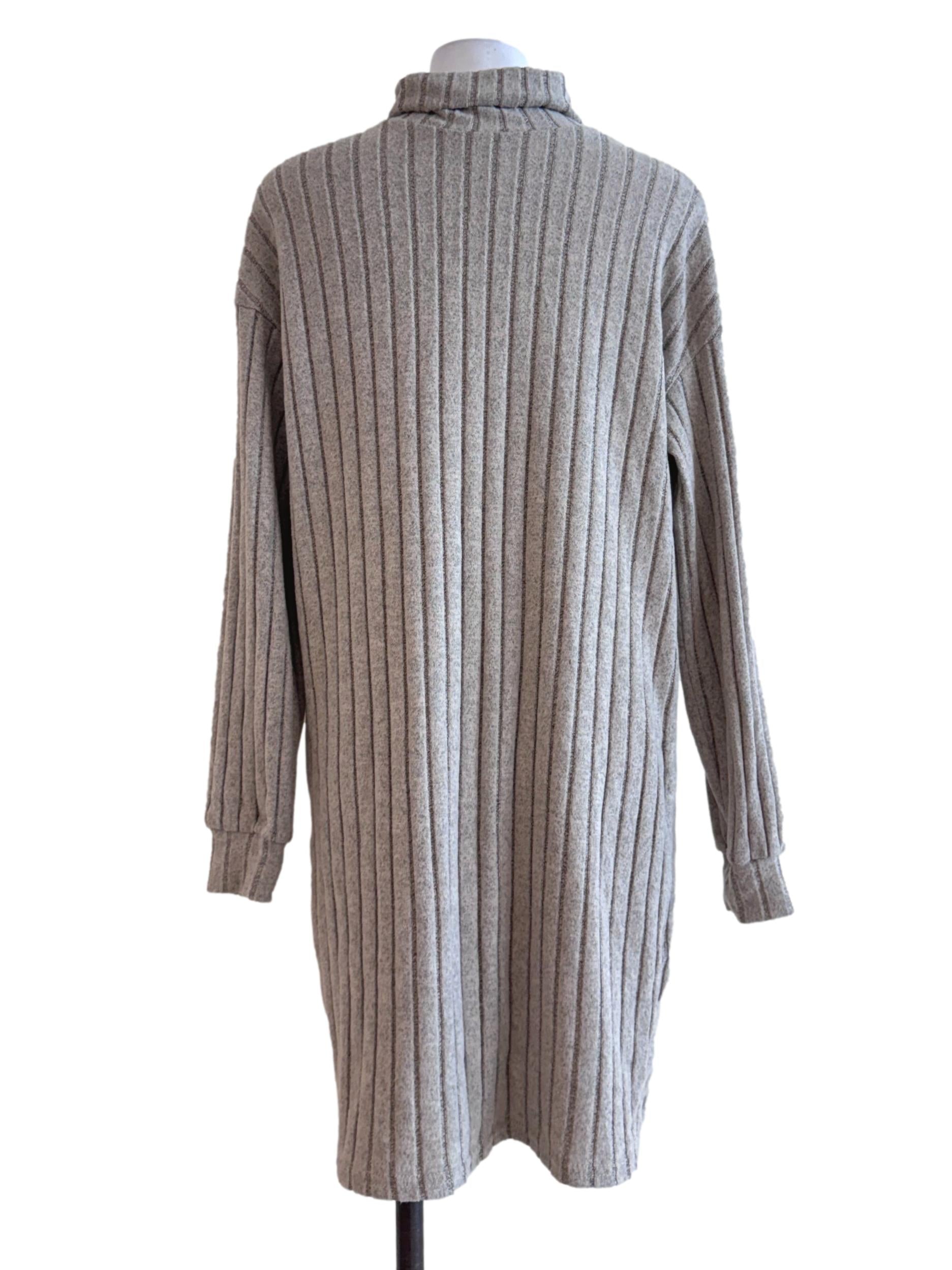 Fossil Grey Turtle Neck Long Sleeve Dress