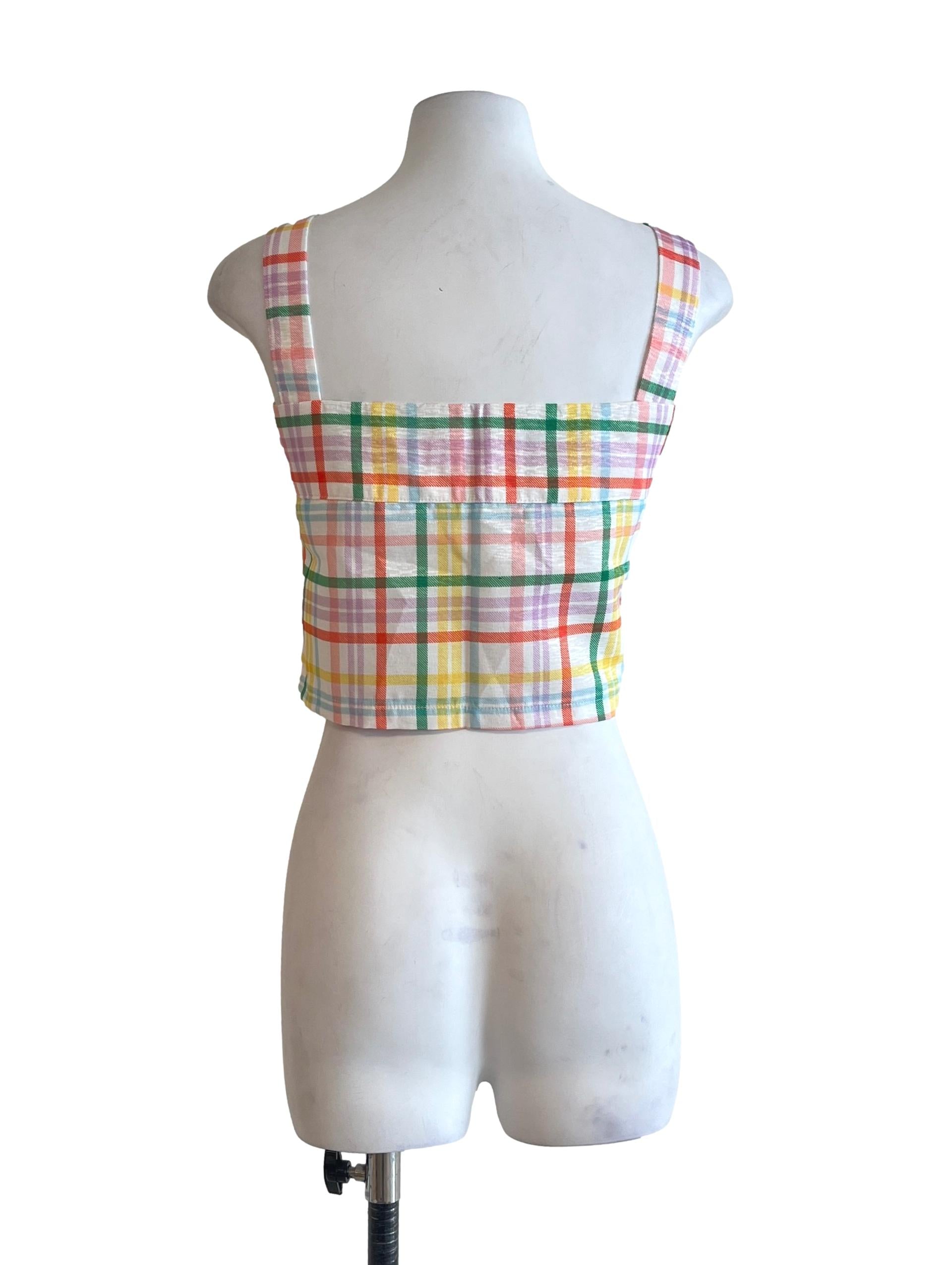 Sunset Orange Multicolour Print Sleeveless Top