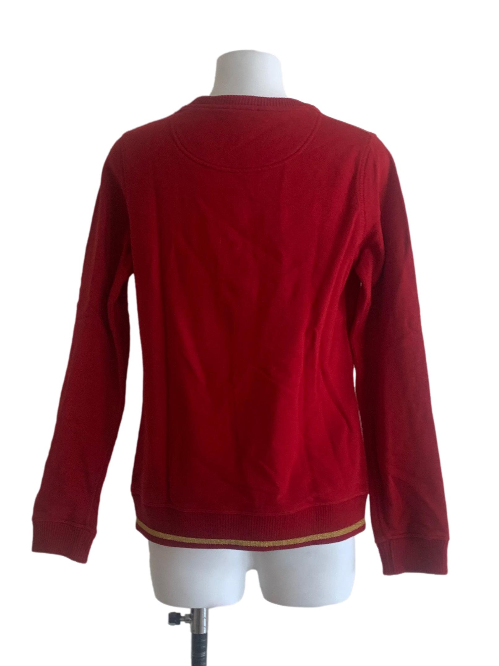 Scarlet Red Embroidered Long Sleeve Top