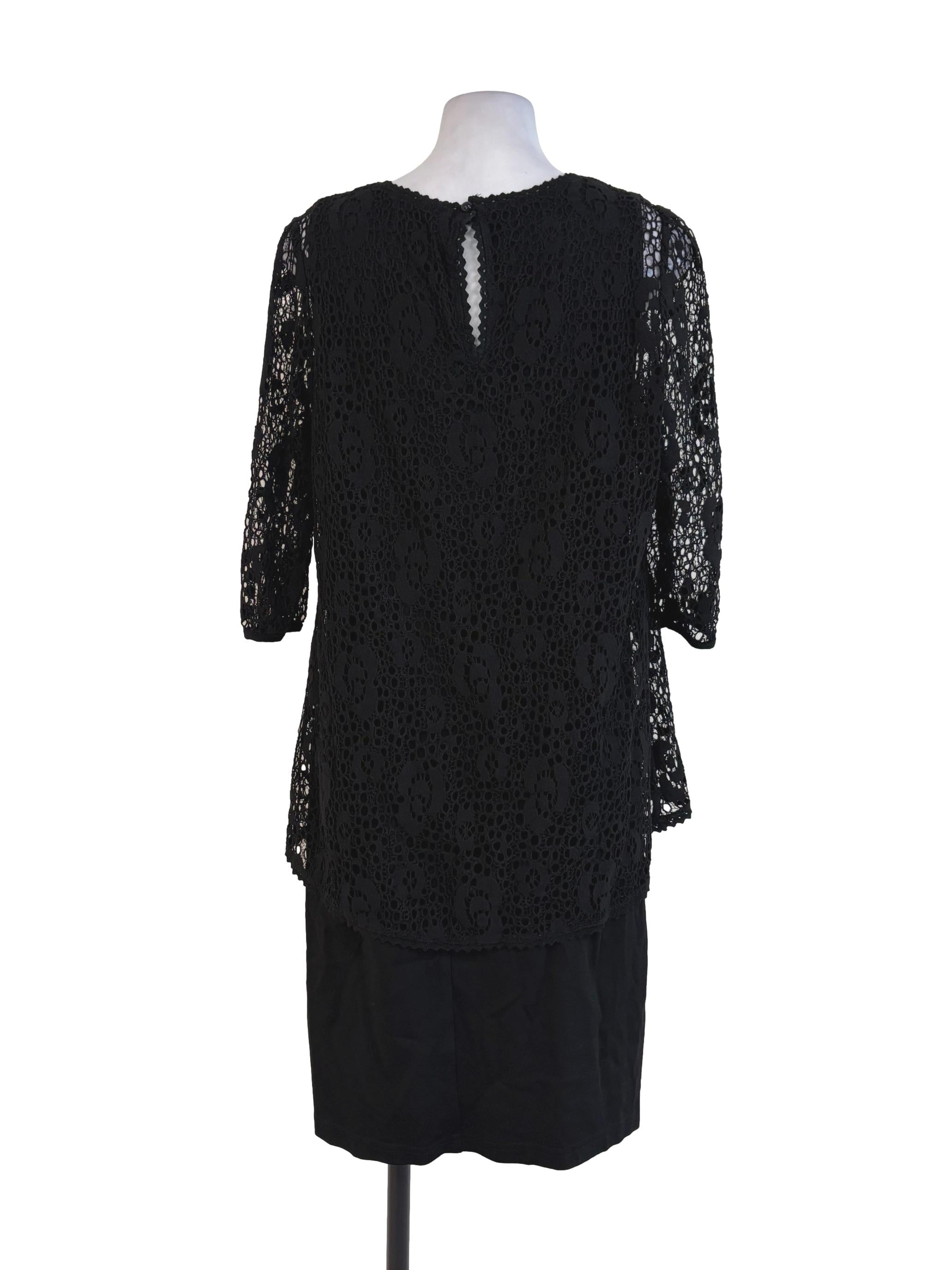 Black Lace Layered Dress