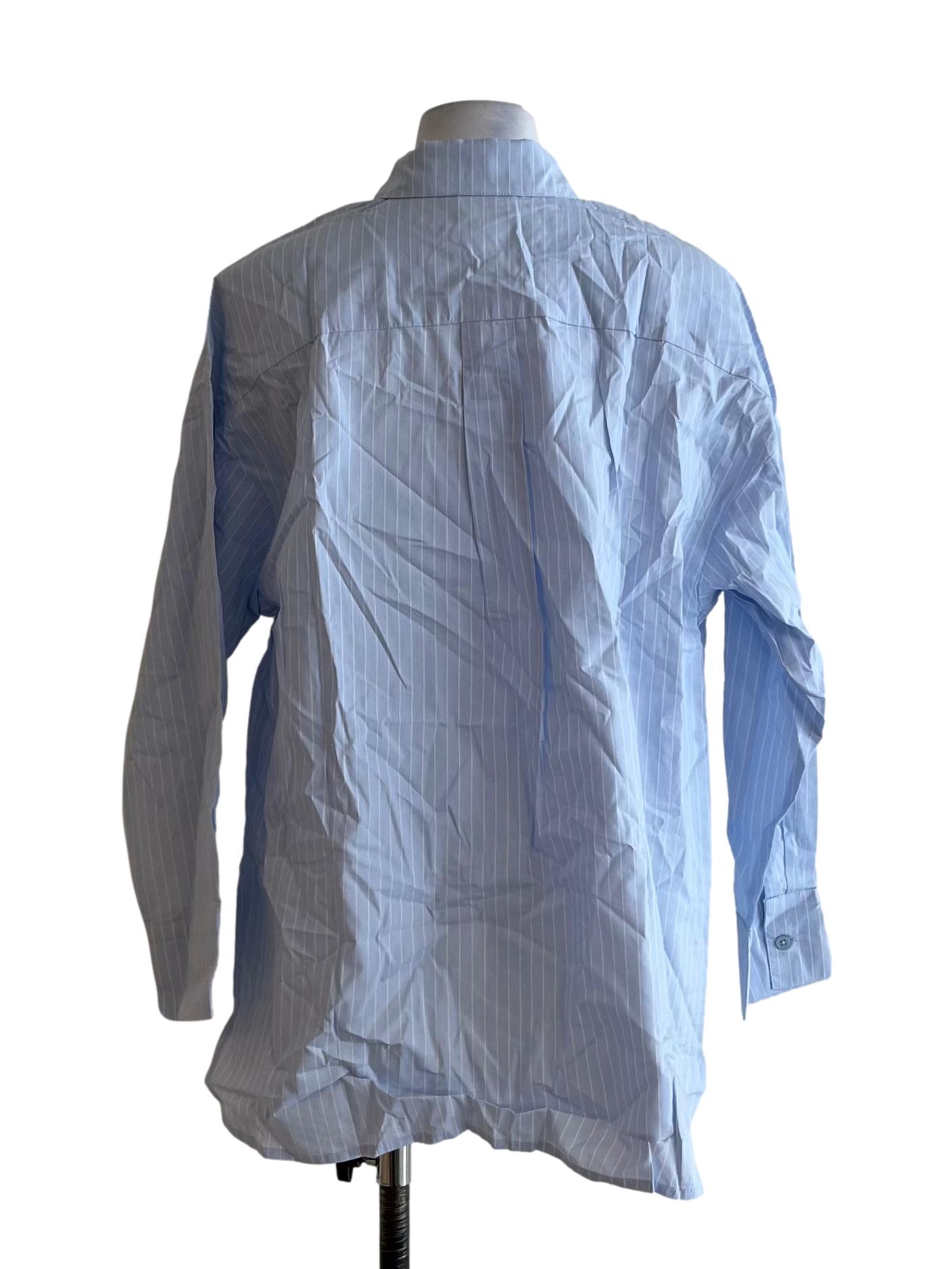 Sky Blue Pencil Stripe Blouse