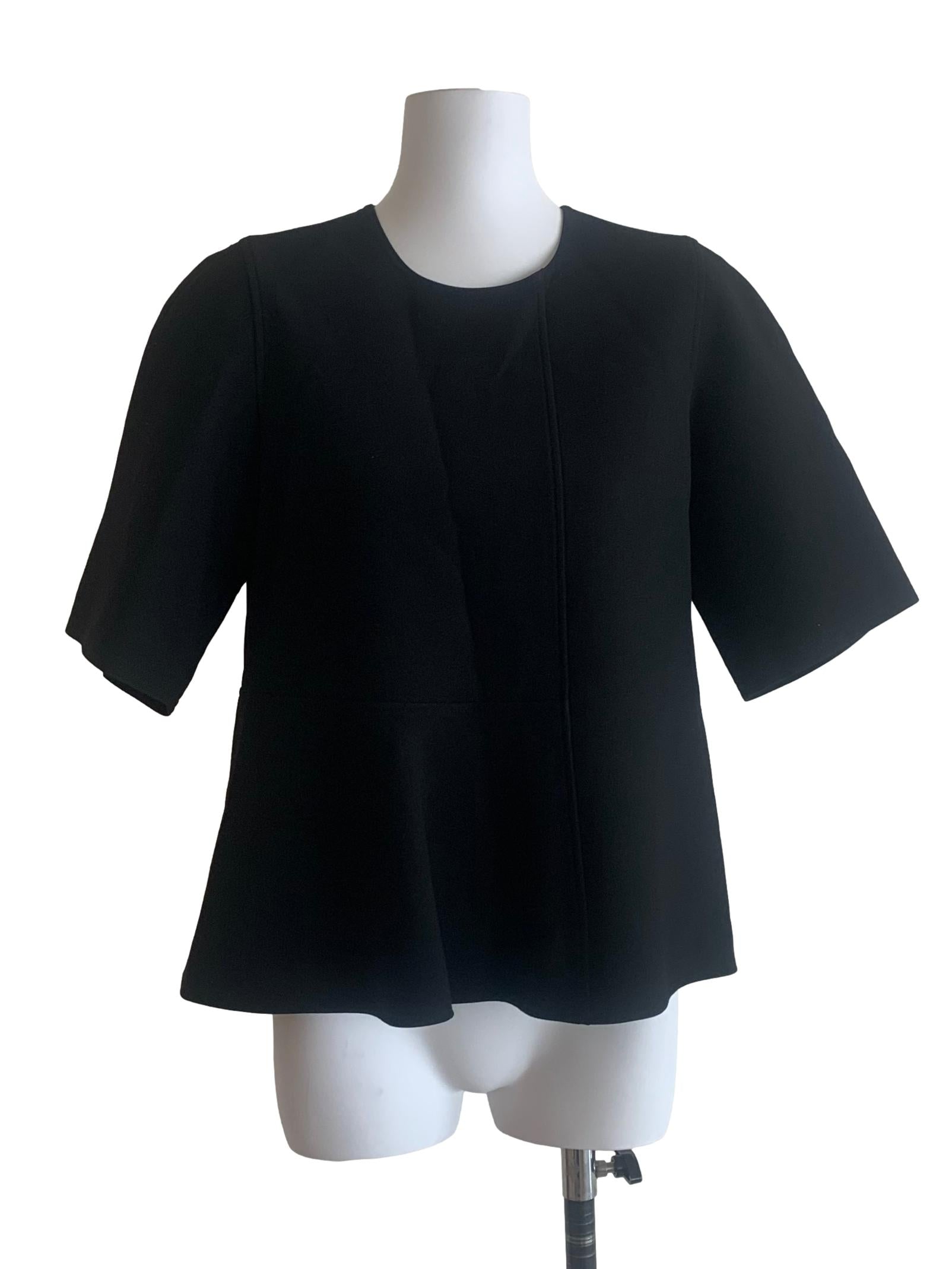 Ebony Black Round Neck Top