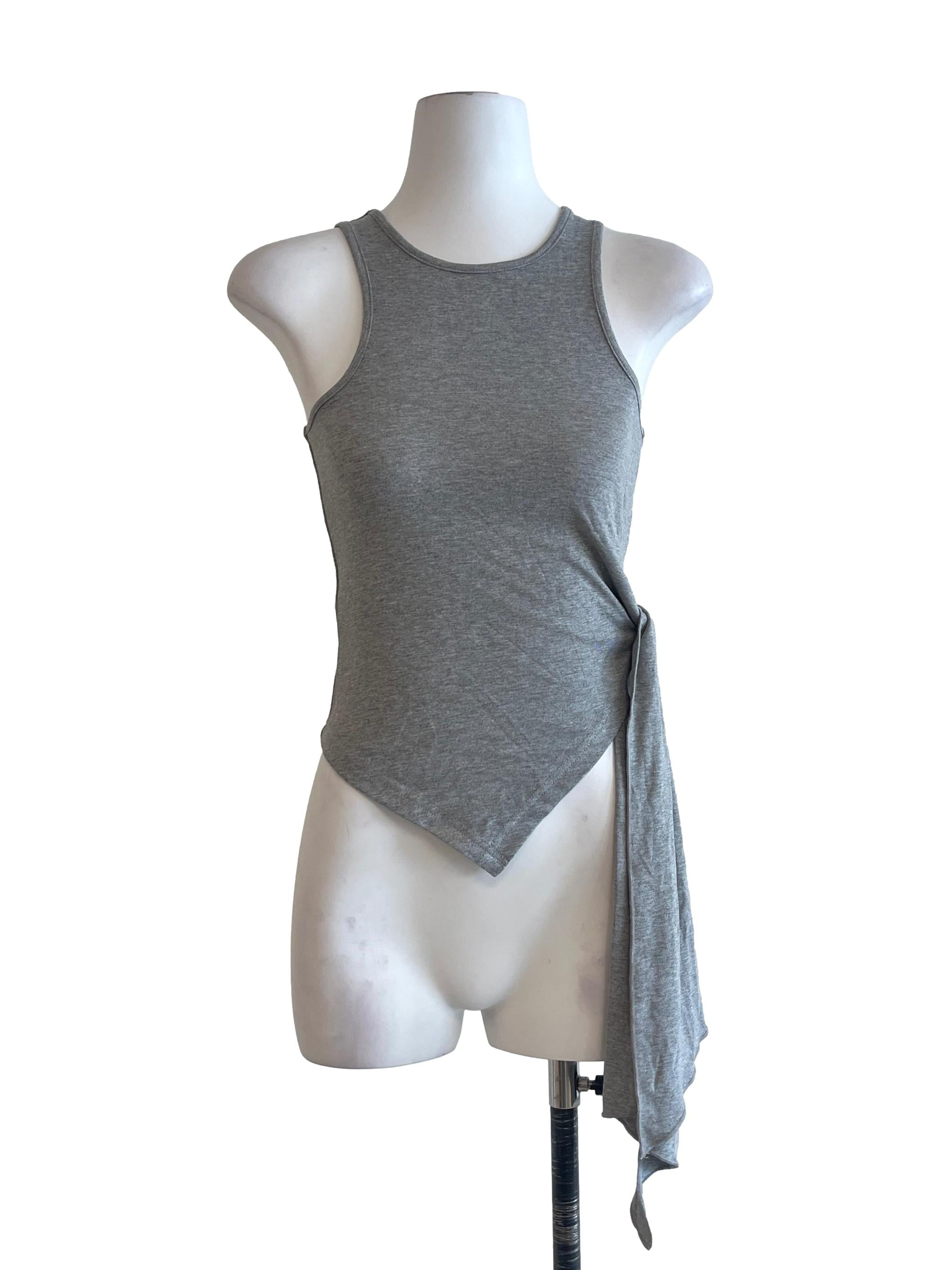 Coin Grey Asymmetrical Sleeveless Top