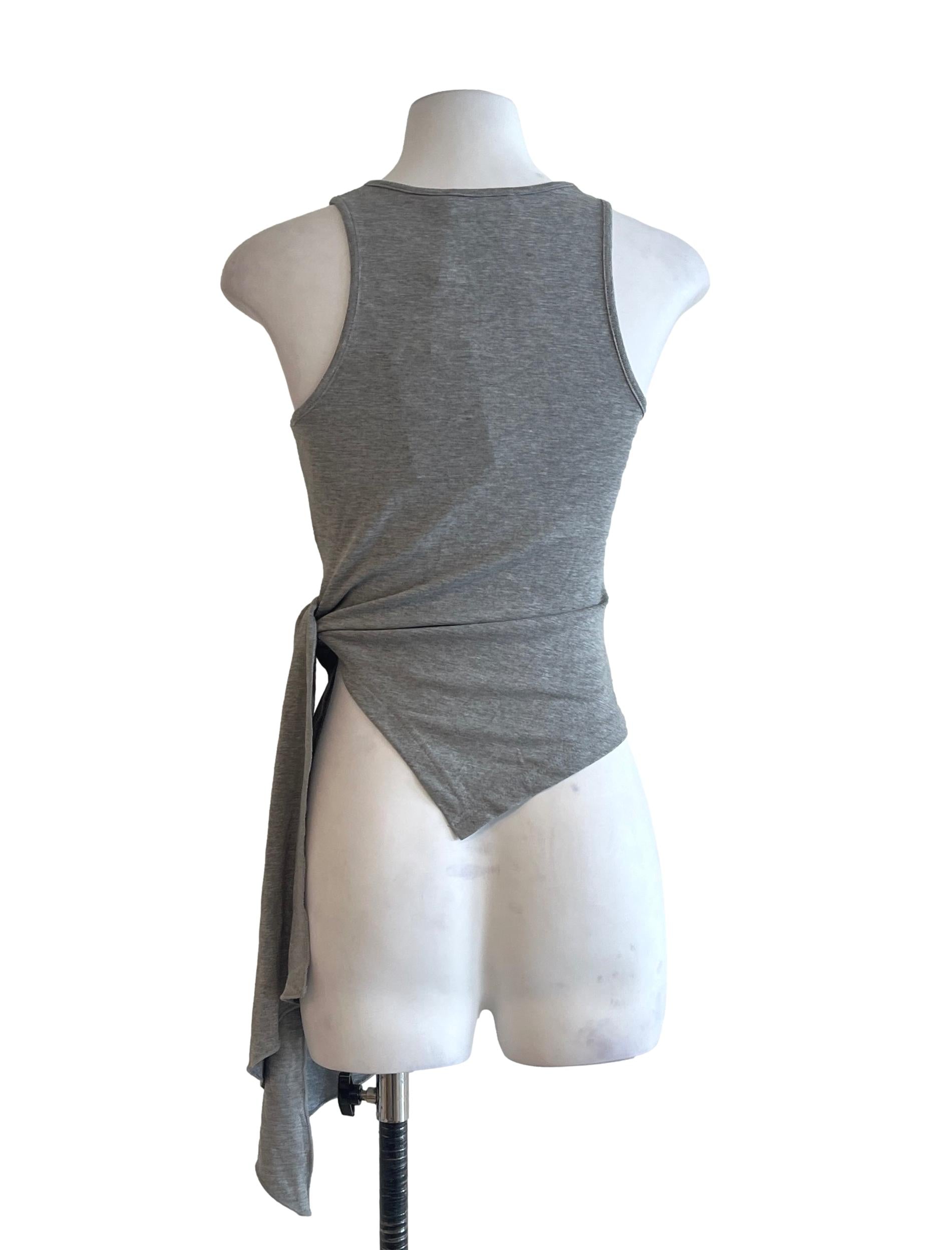 Coin Grey Asymmetrical Sleeveless Top
