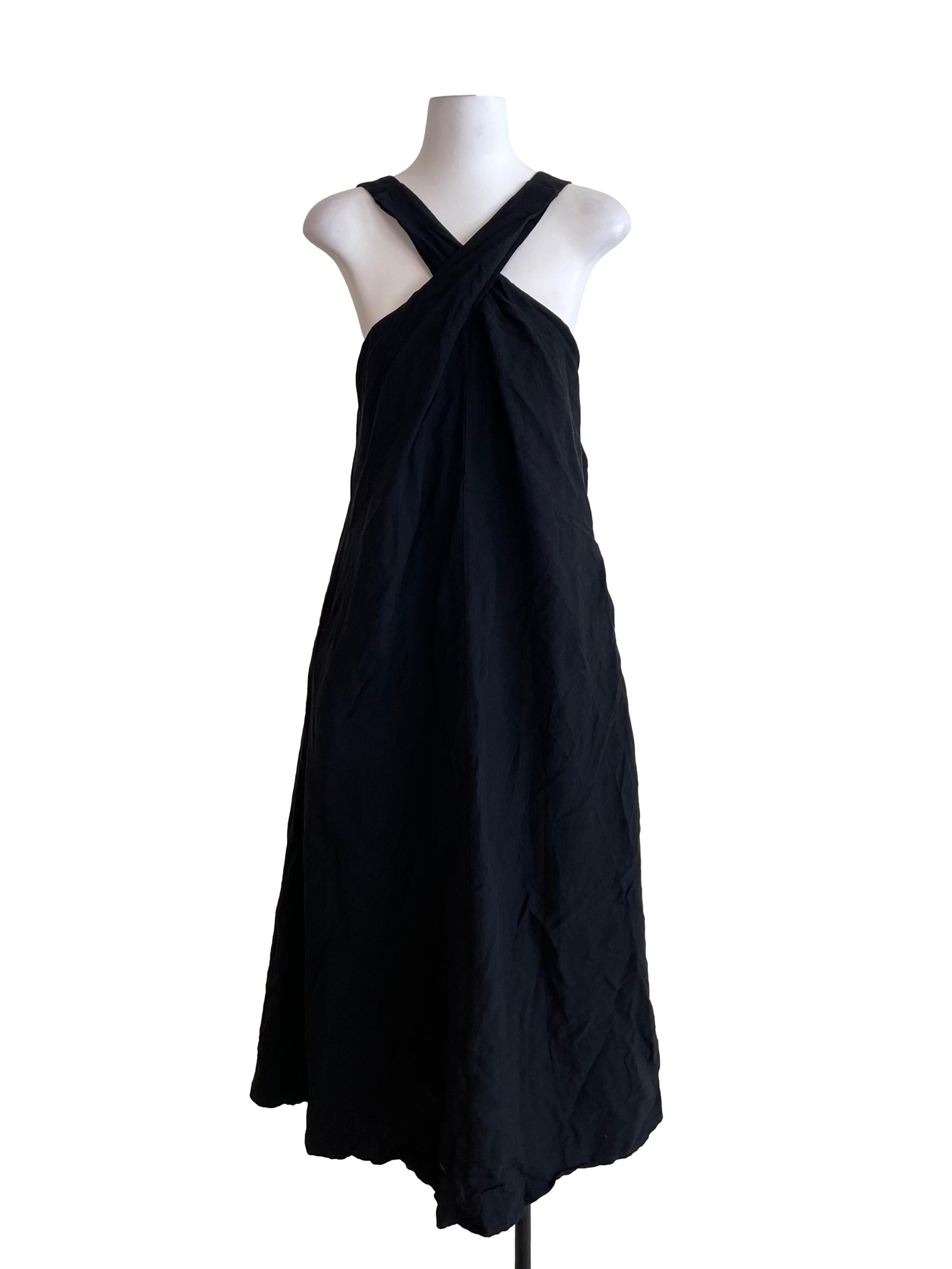 Black Halter Neck A-Line Dress
