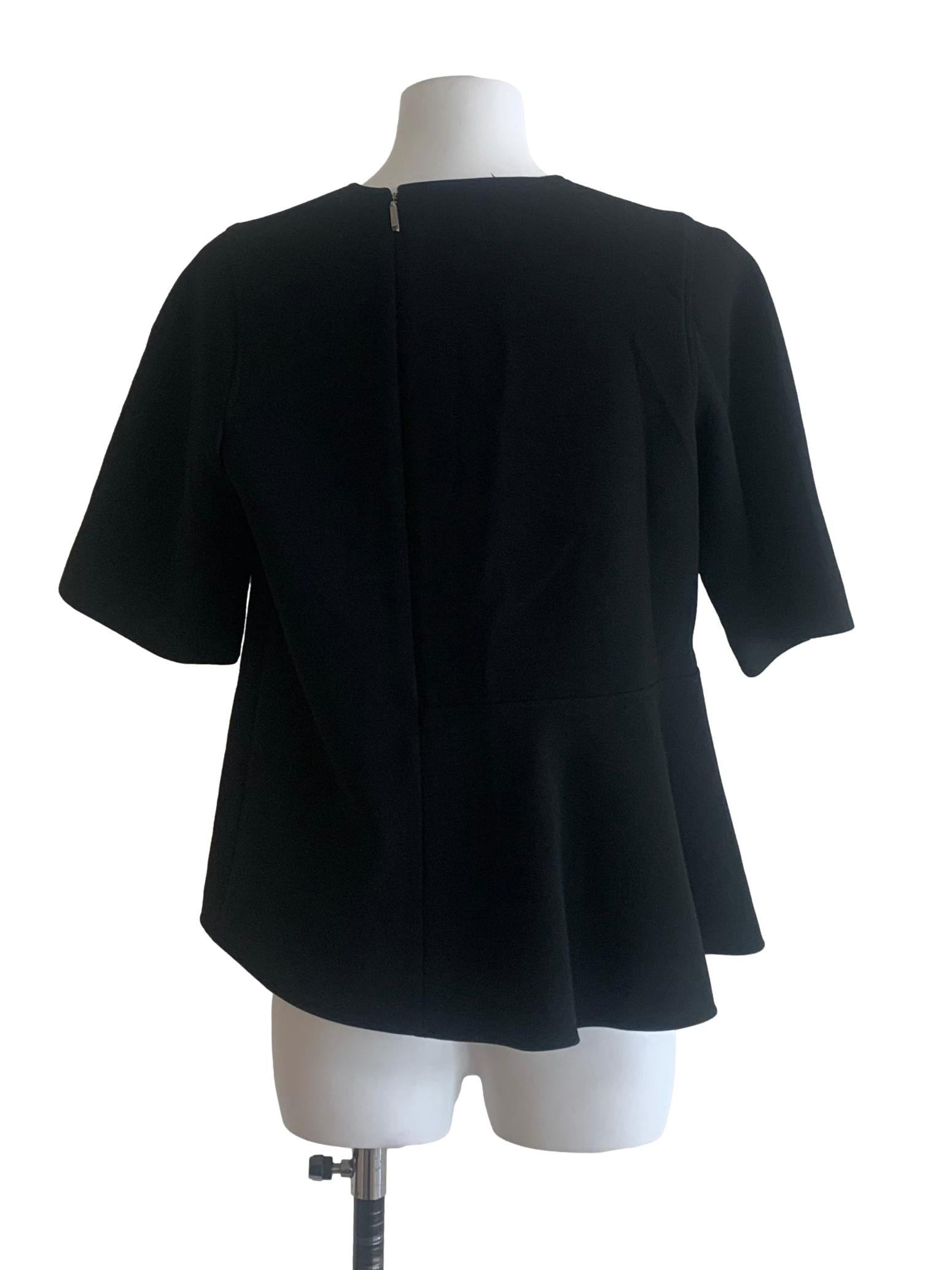 Ebony Black Round Neck Top