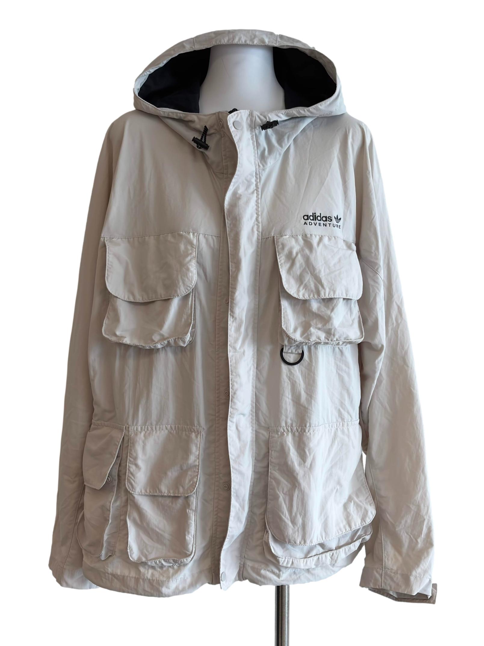 Light Beige Pocket Detail Parka Jacket
