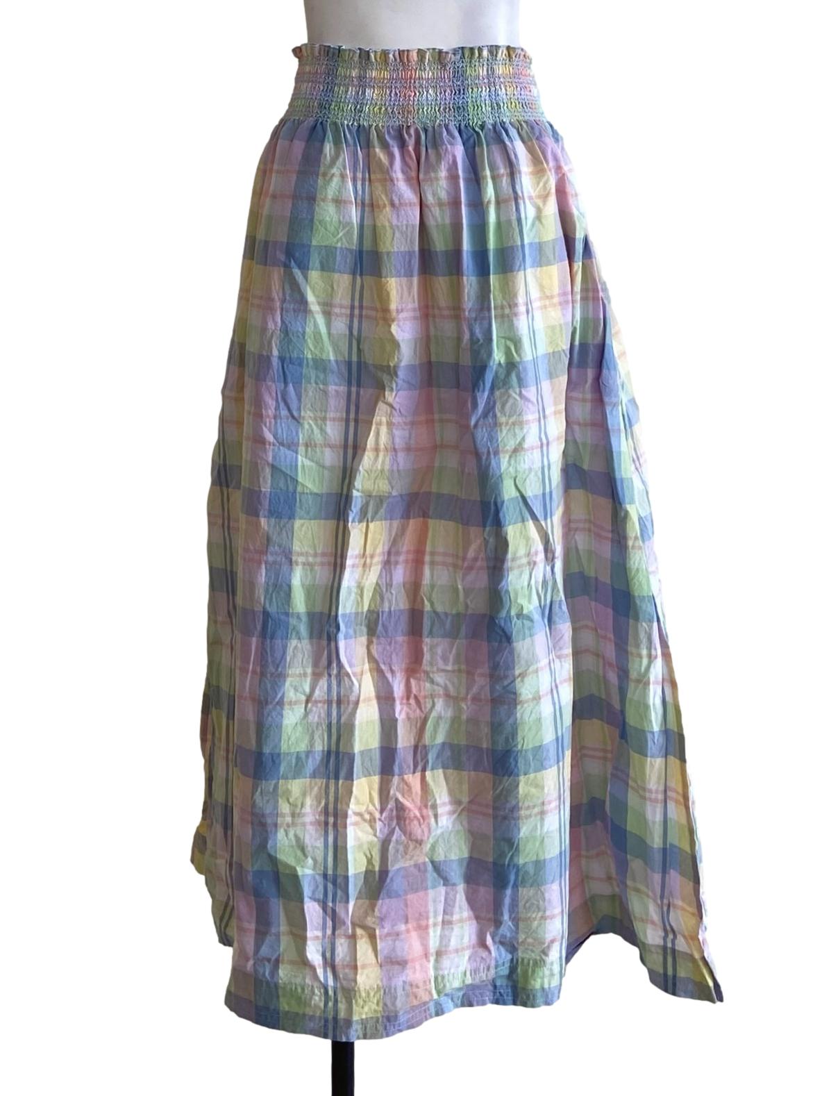 Multicolor Tartan Ruched Waist Skirt