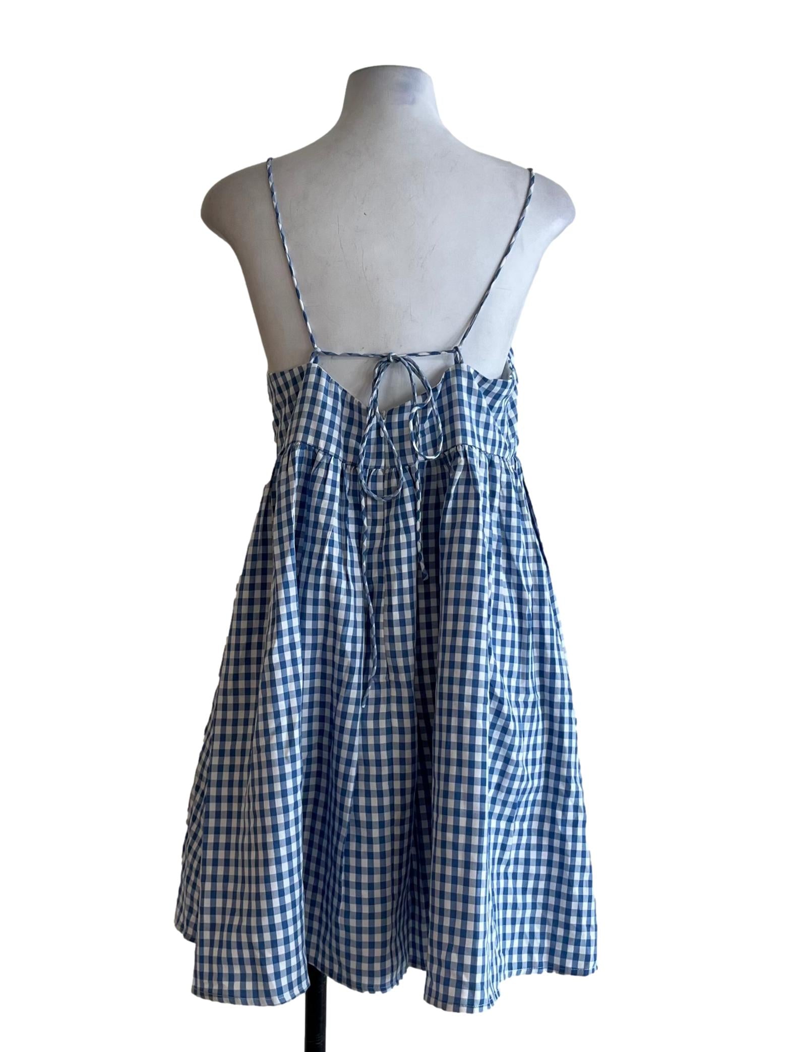 Blue Gingham Jumper Dress