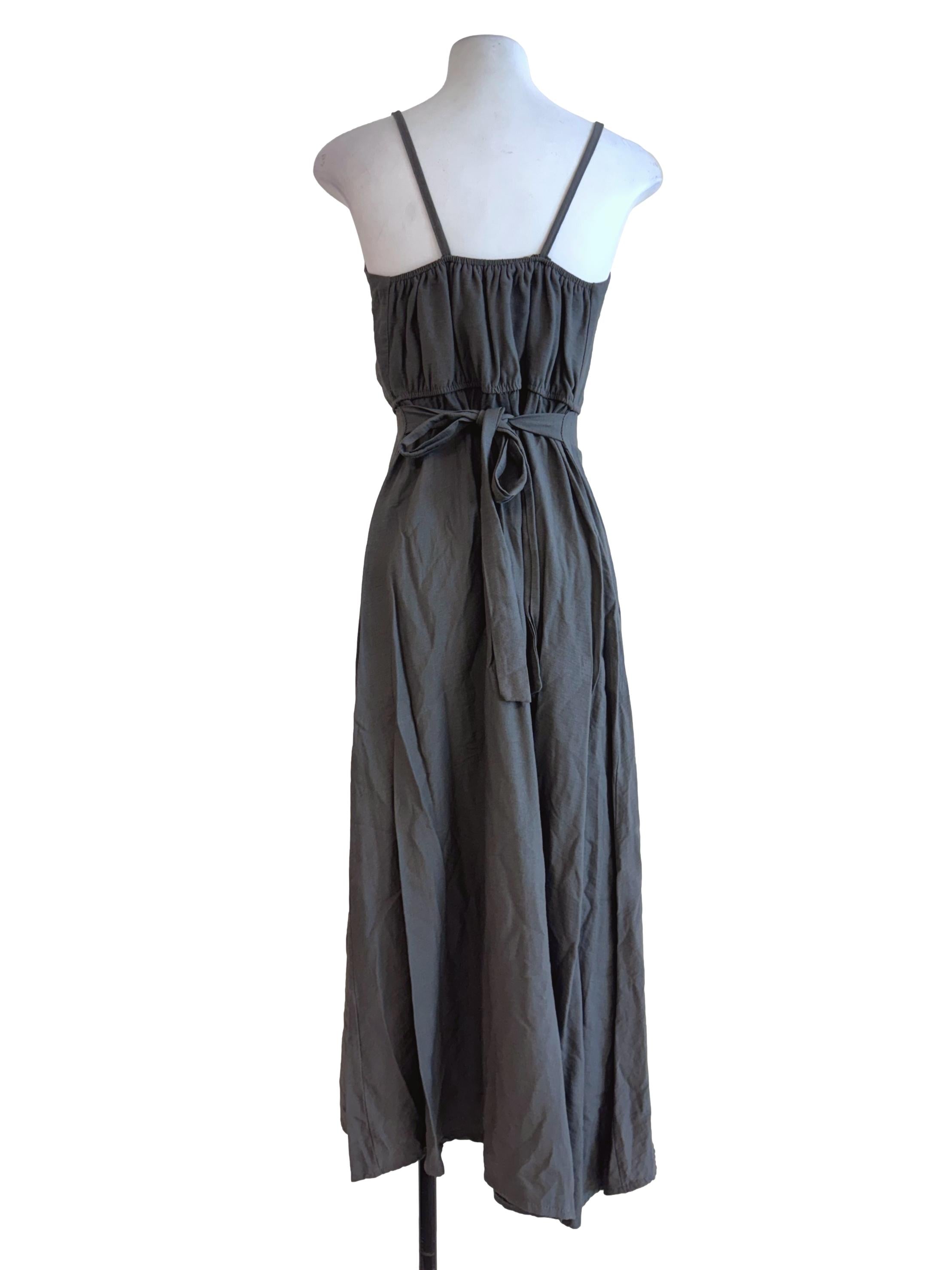 Grey V Neck Sleeveless Slip Dress