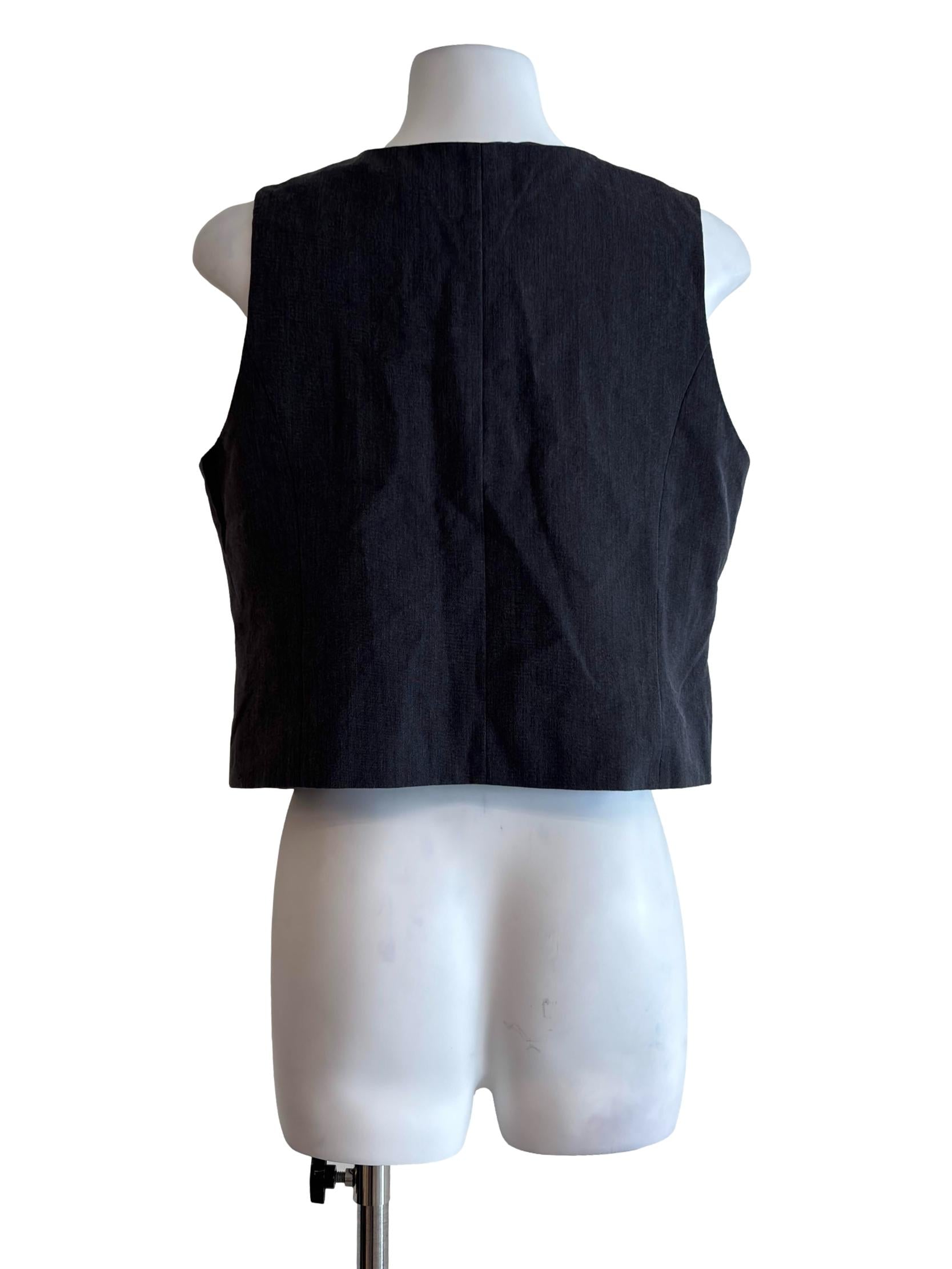 Dim Grey V Neck Vest