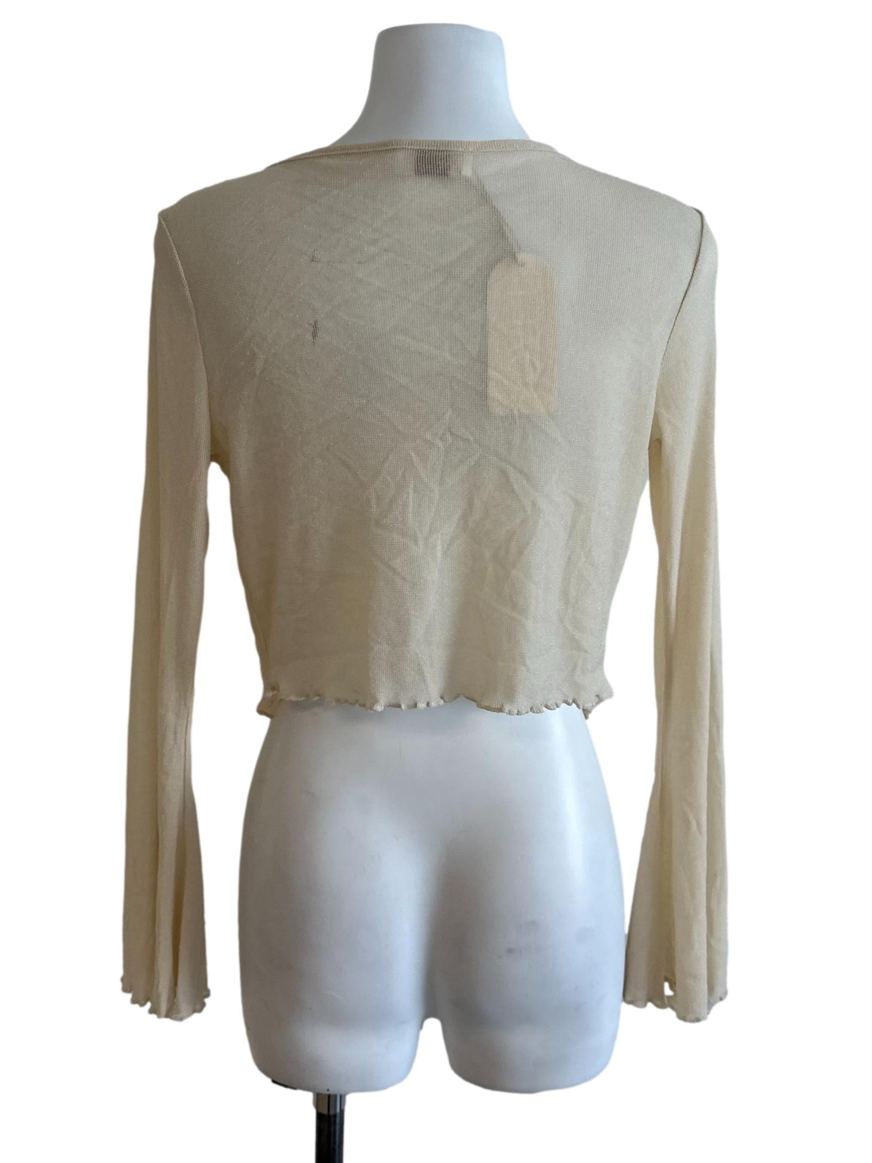 Cream Beige Front Tie Cardigan
