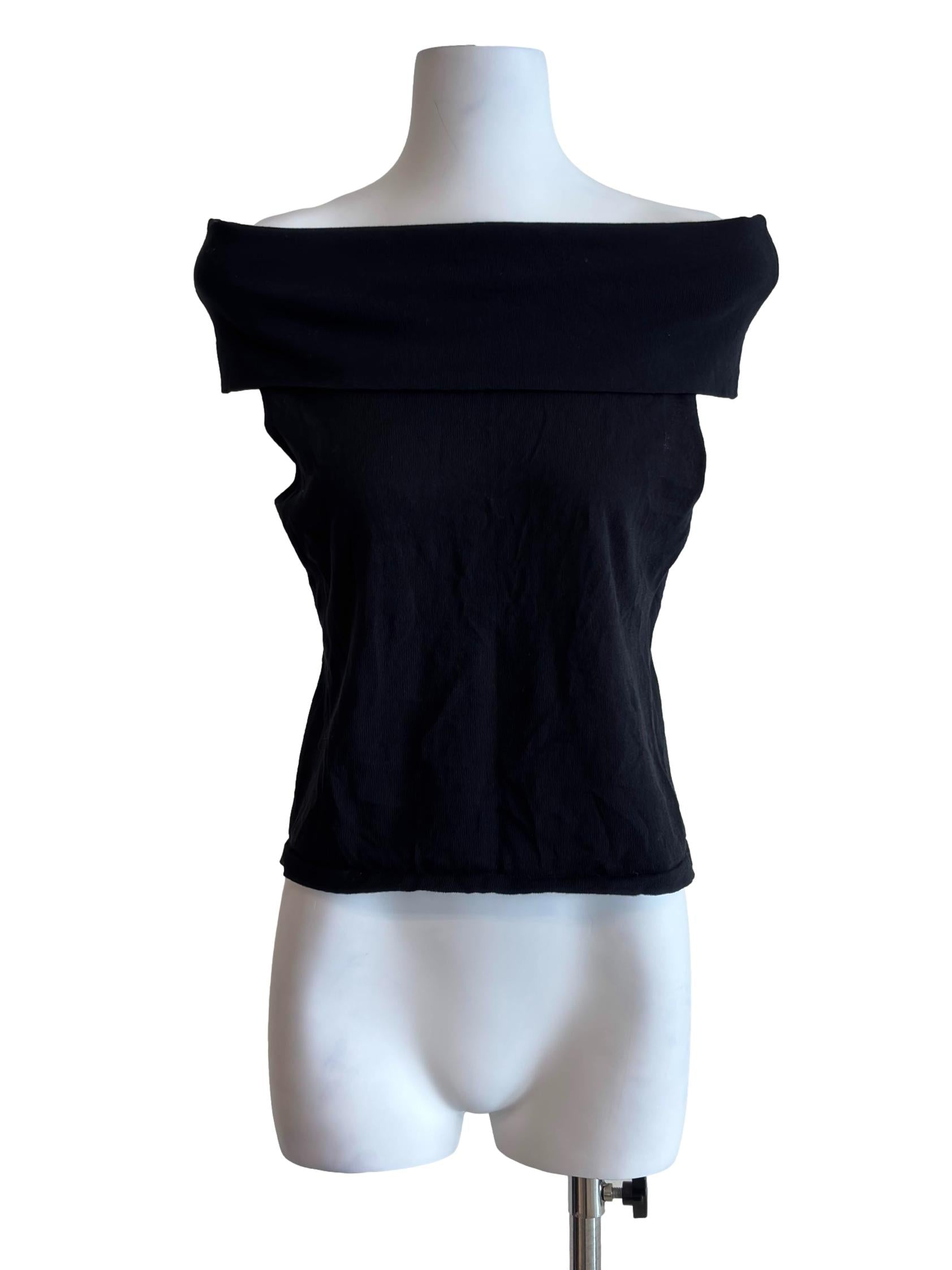 Jet Black Off Shoulder Knit Top