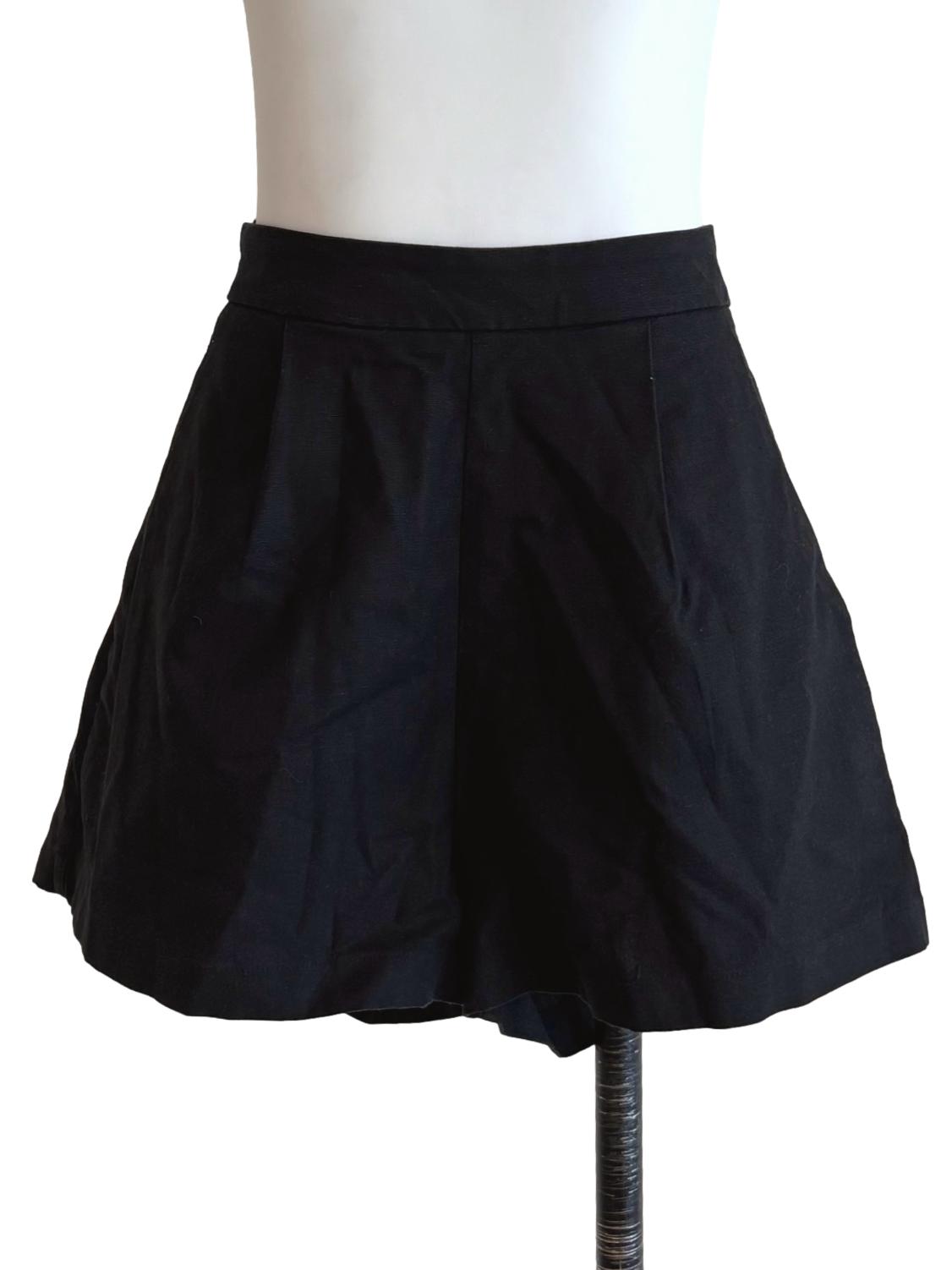 Onyx Black Linen Shorts