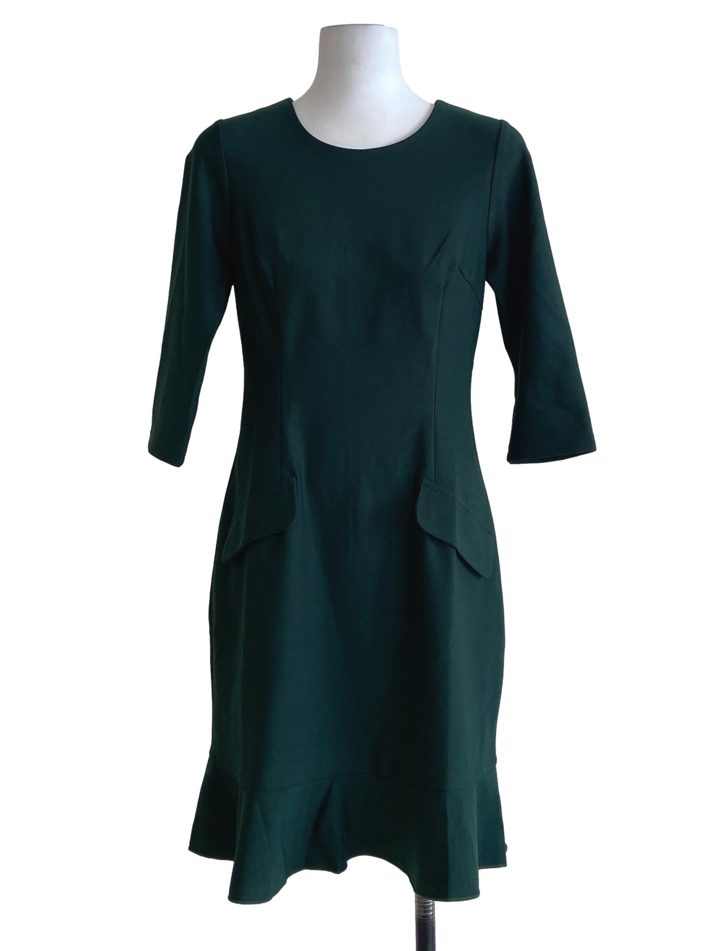 Emerald Green Drop Waist Sheath Dress