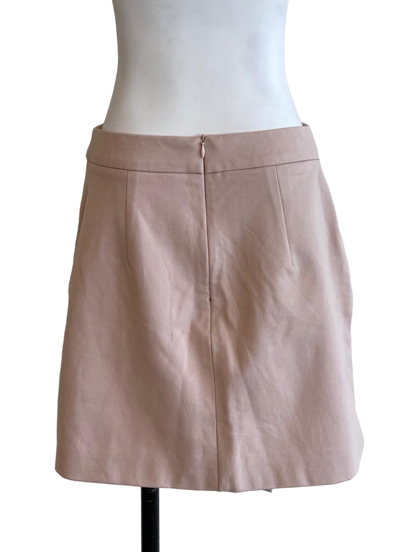 Nude Pink Irregular Mini Skirt