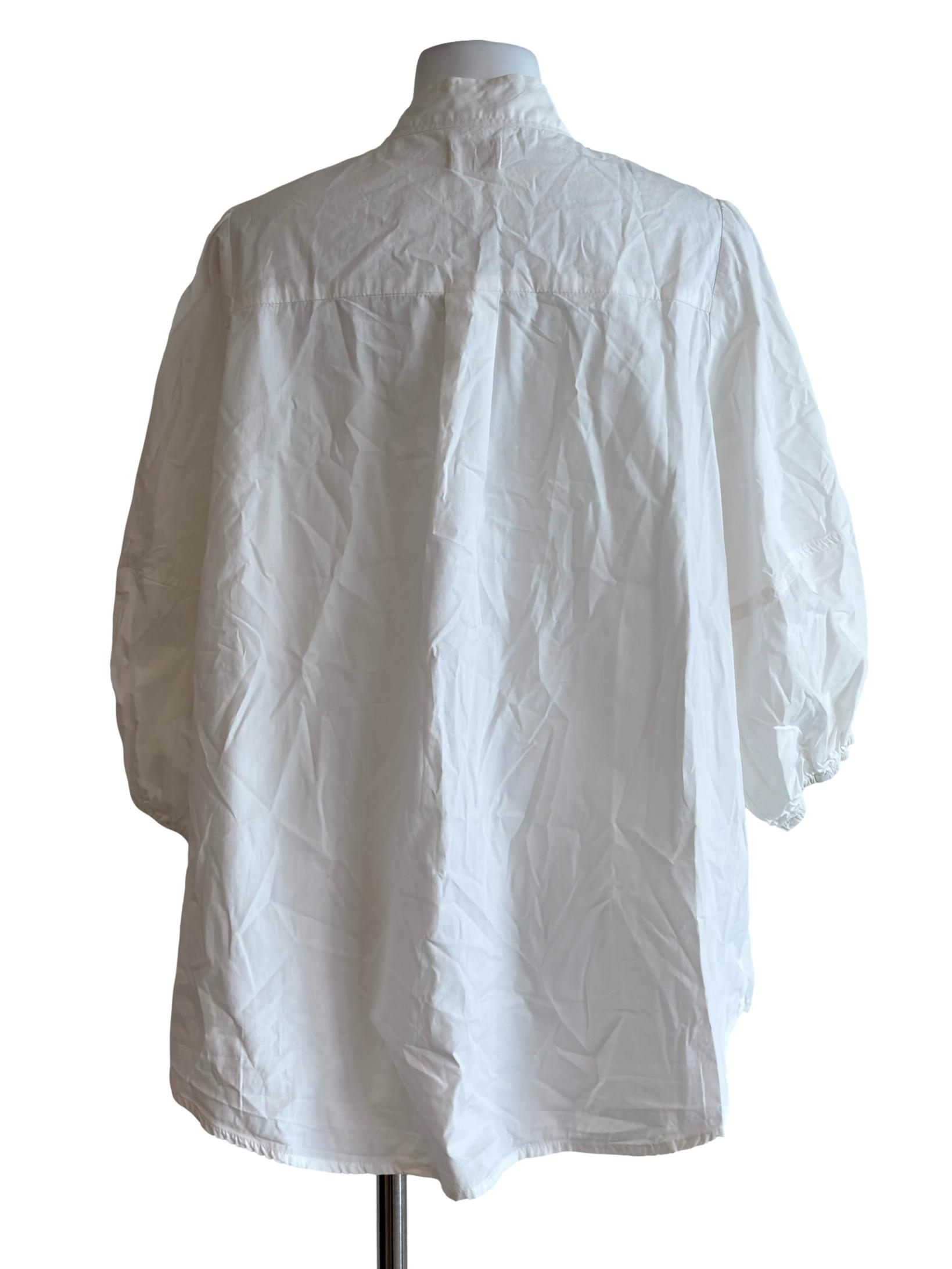 Daisy White Bow Sheer Blouse