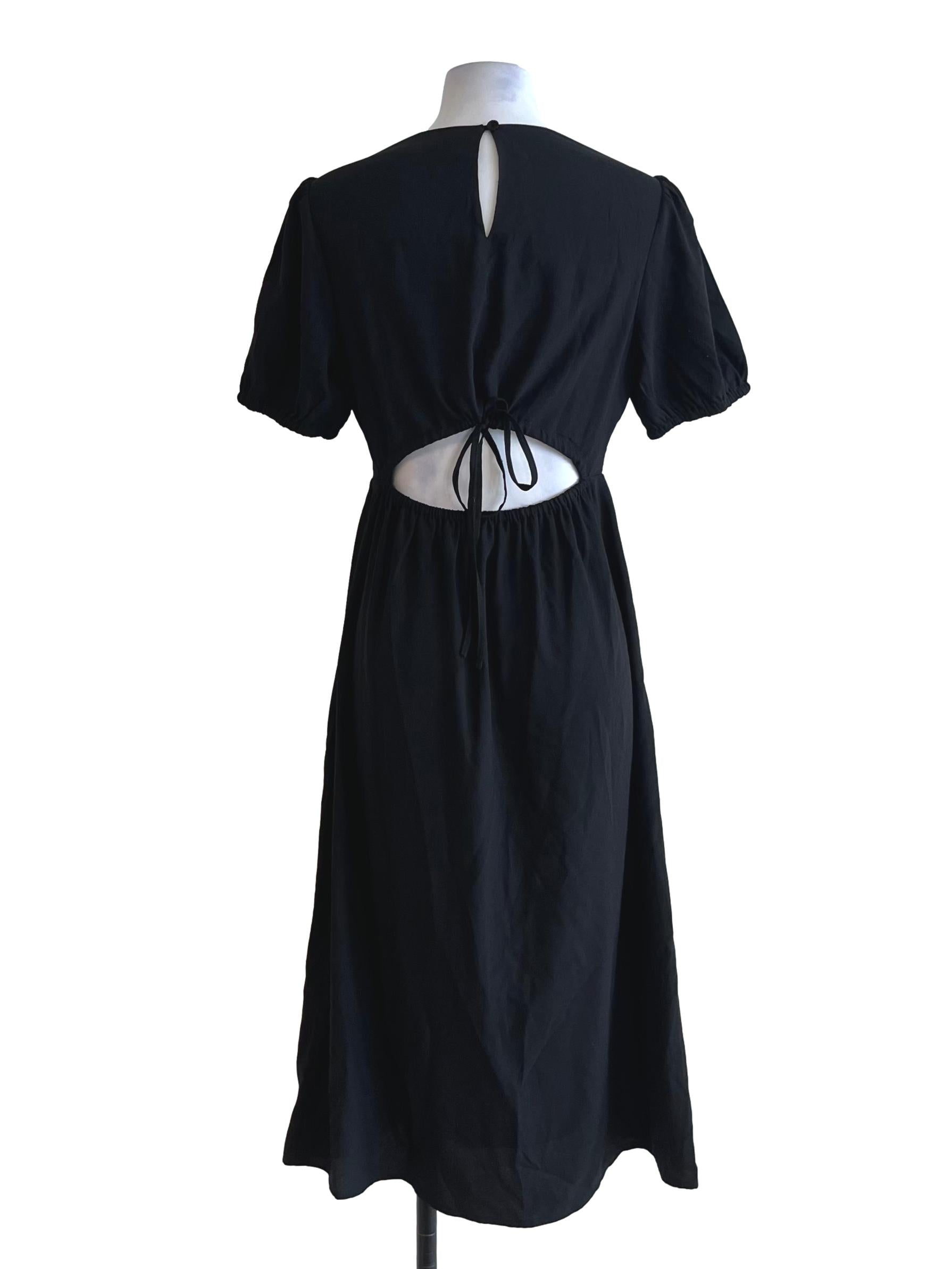 Black Tie Back Dress