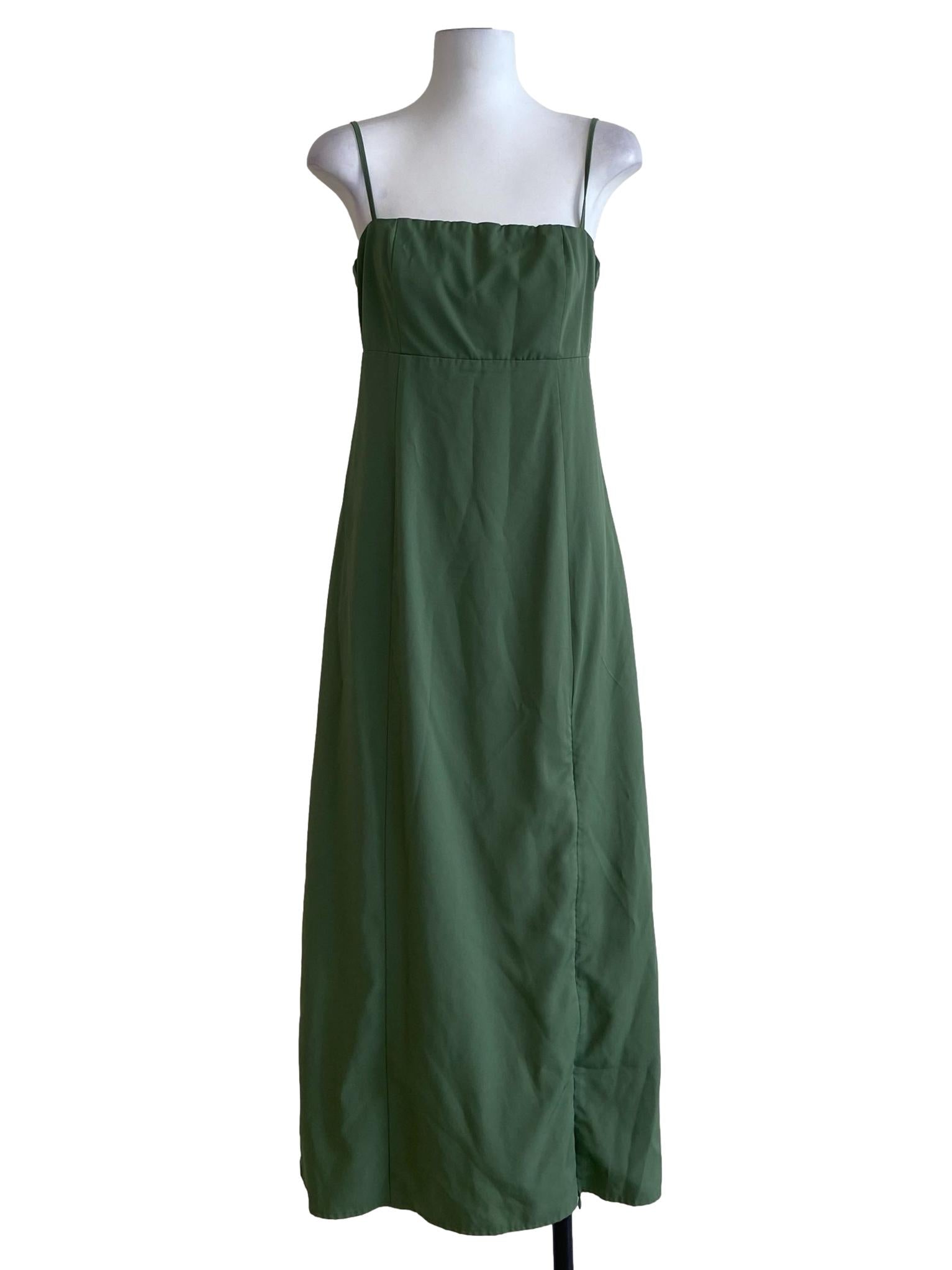 Fern Green Spaghetti Strap Shift Dress