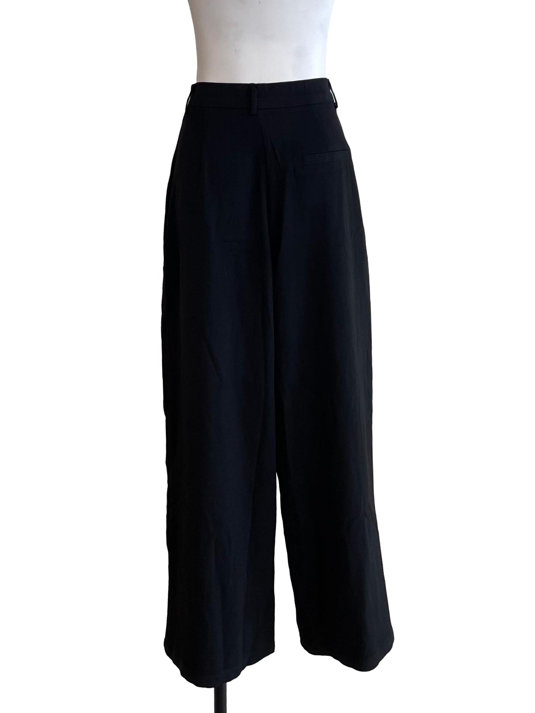 Black Pleated High Waist Pants