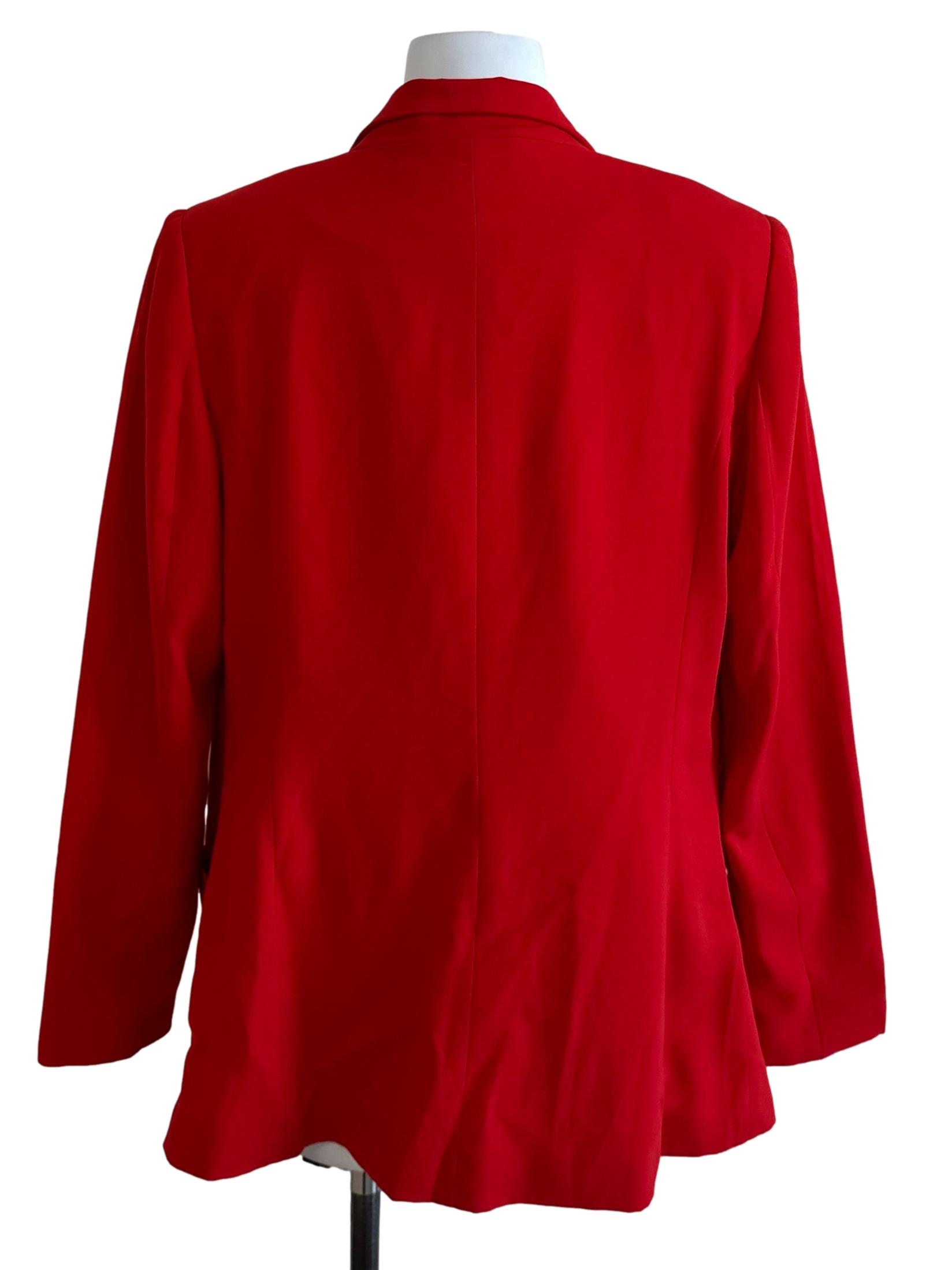 Sashay Red Front Open Collar Blazer
