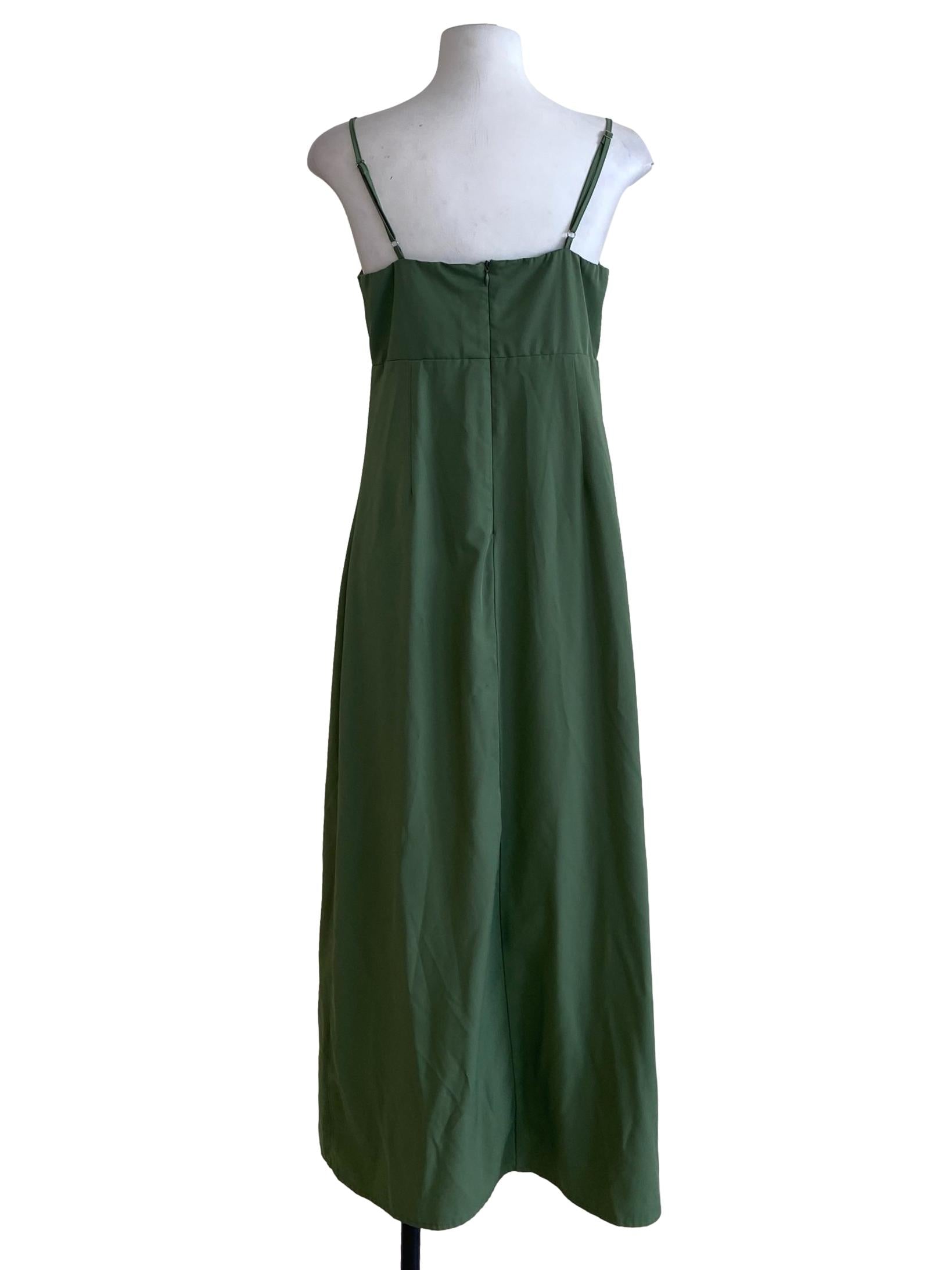 Fern Green Spaghetti Strap Shift Dress