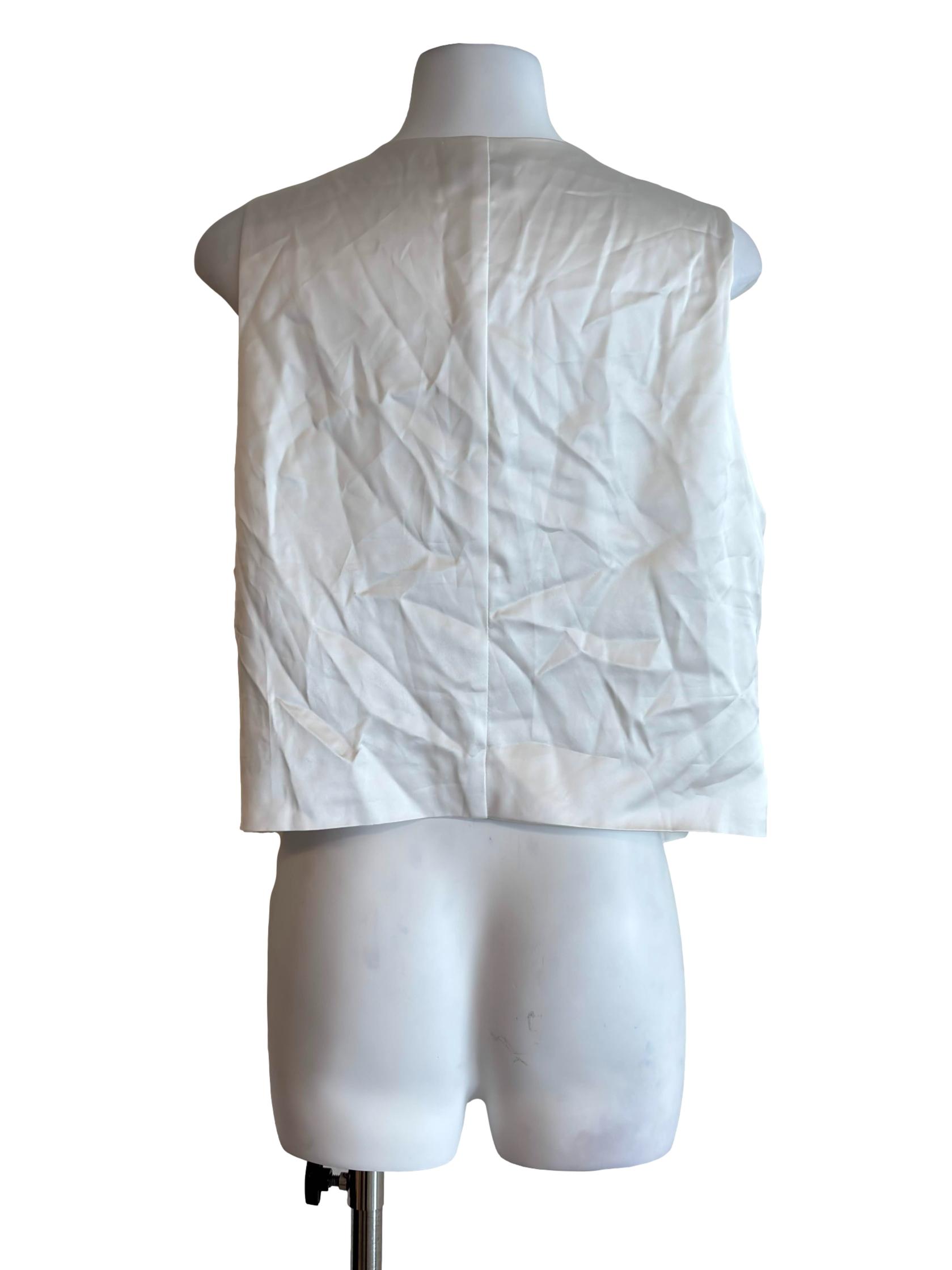 Pearl White Satin Vest Top