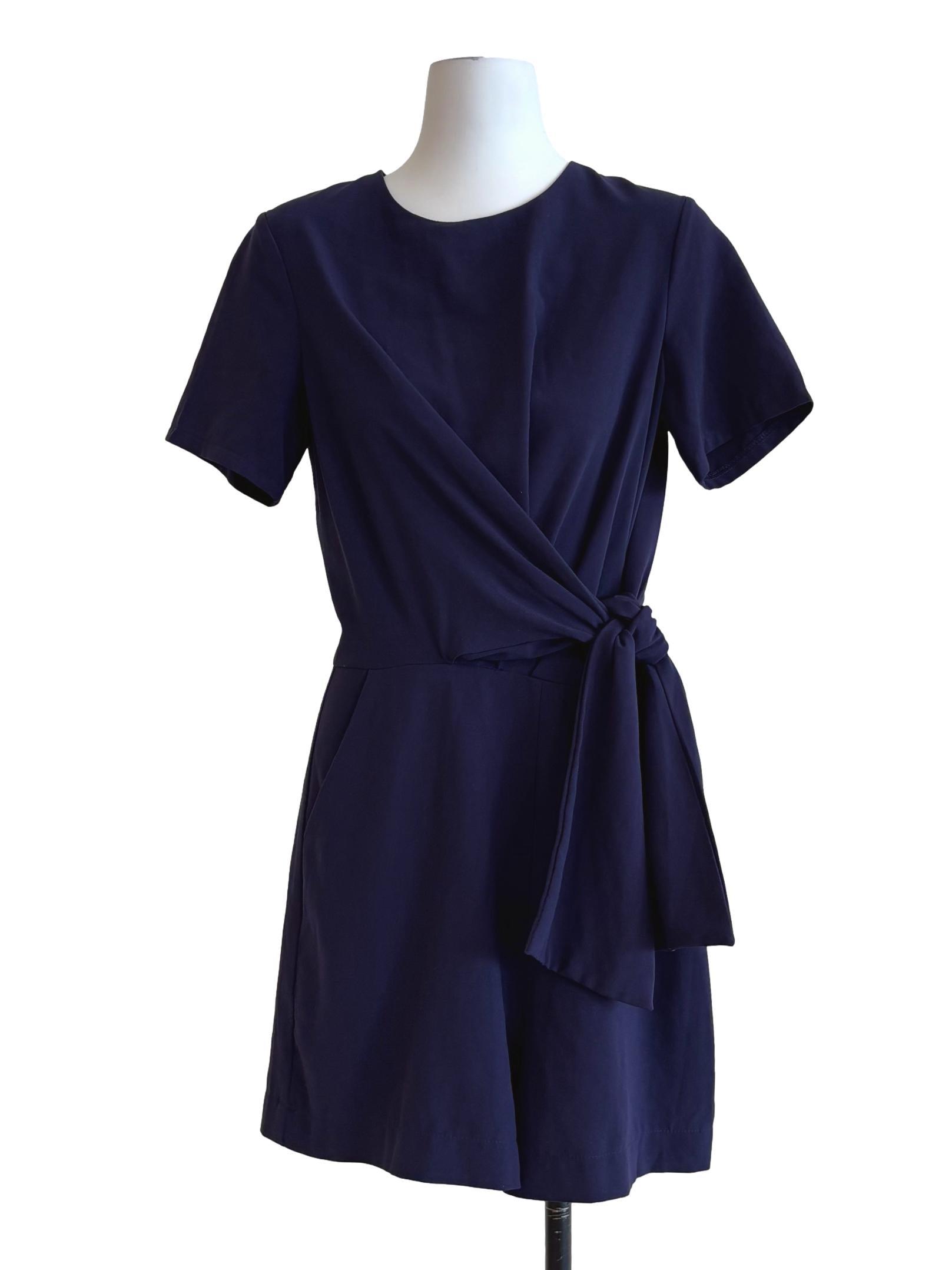 Navy Blue Side Tie Romper